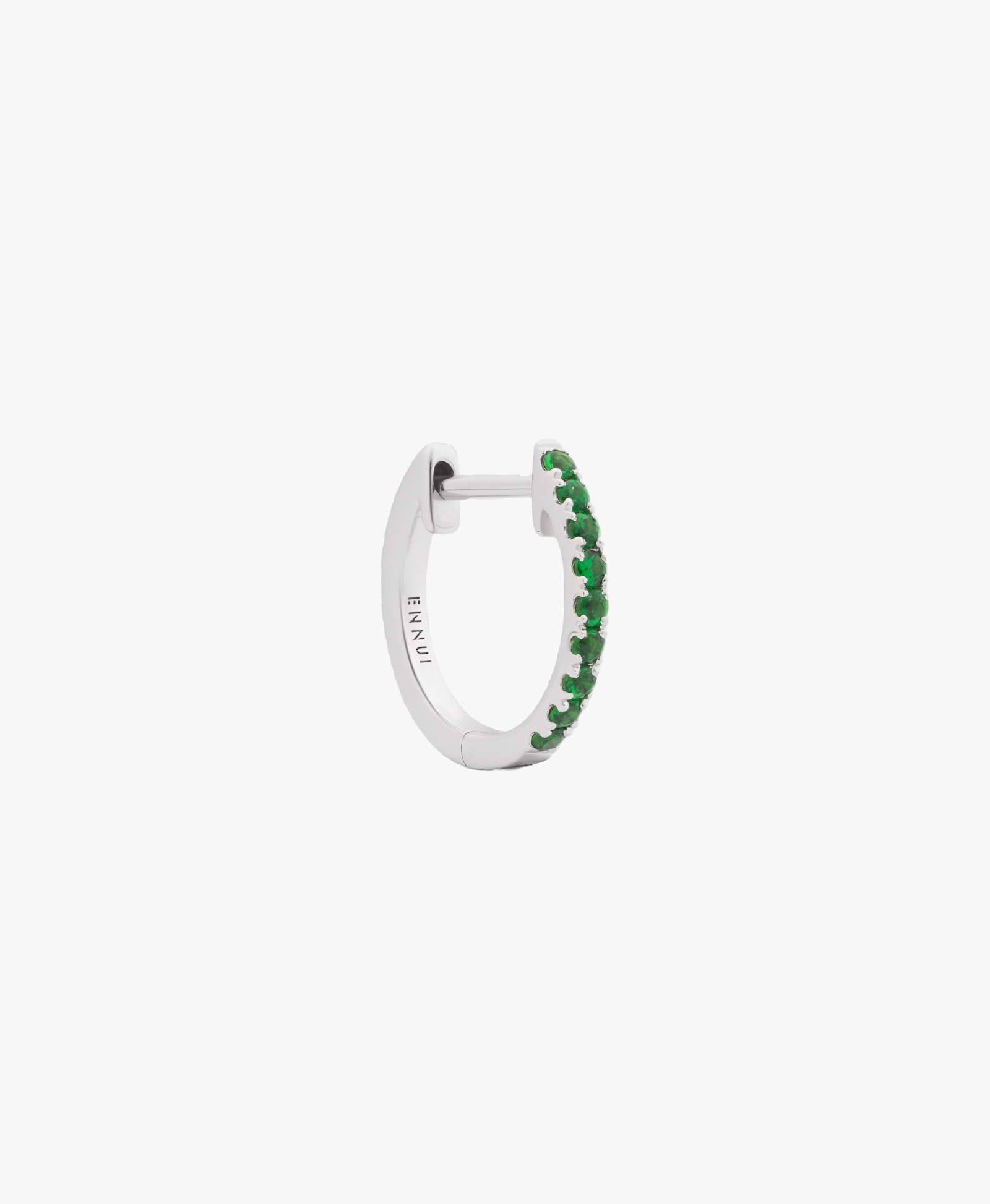 HOOP GREEN GARNET & WHITE GOLD - 10mm made by ENNUI