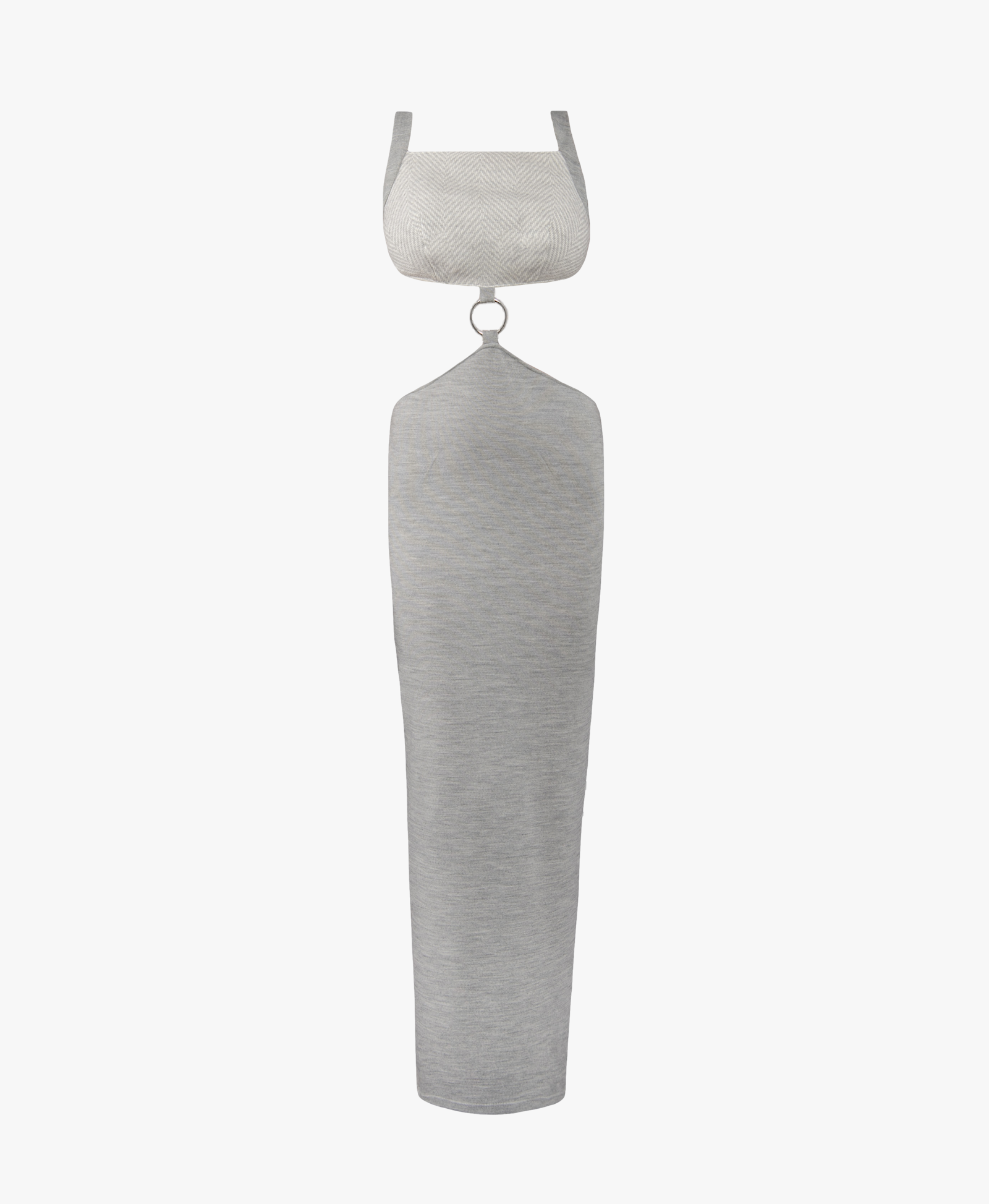 Alpaca jersey dress in Grey made by Vestiaire d'un Oiseau Libre