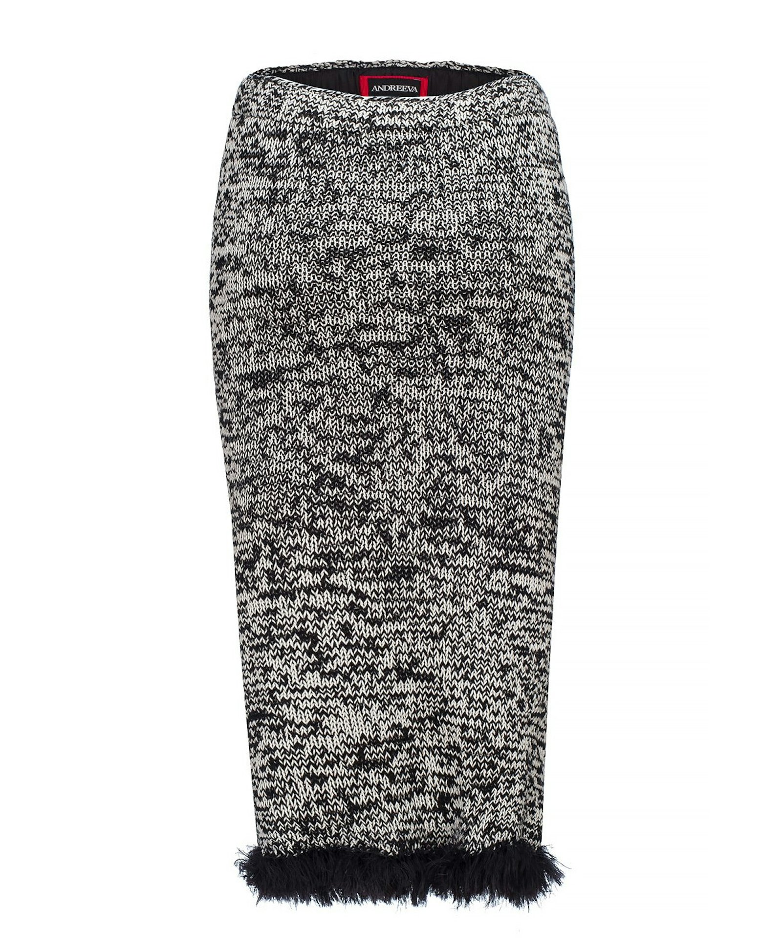 Red Handmade Knit Dress-Skirt No in Grey made by ANDREEVA