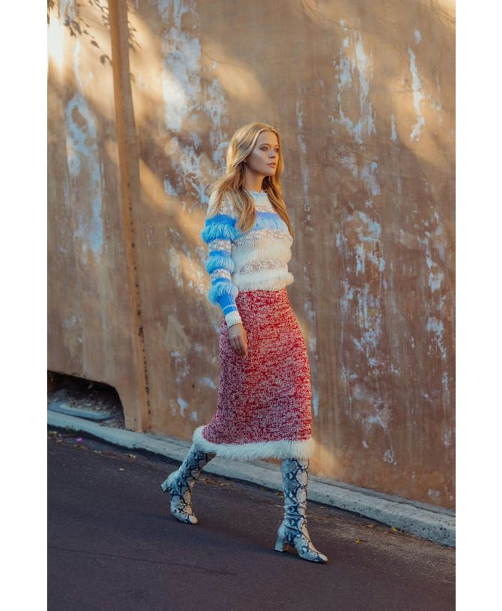 Red Handmade Knit Dress-Skirt No in Red made by ANDREEVA