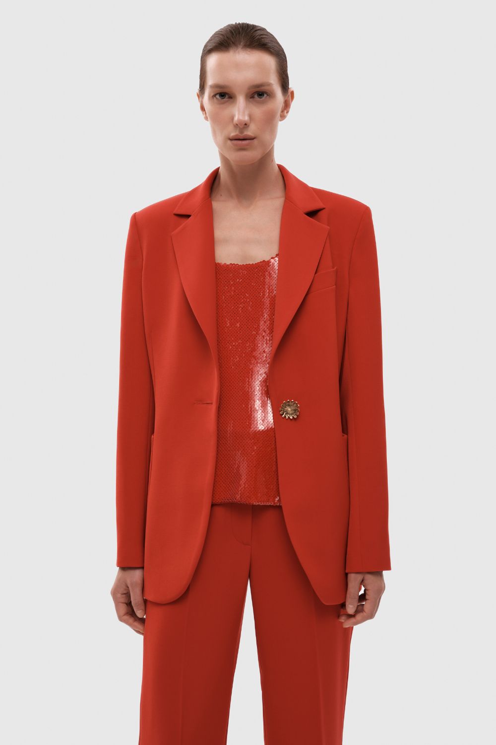 Shop Gasanova Fitted Jacket With Lapel In Red