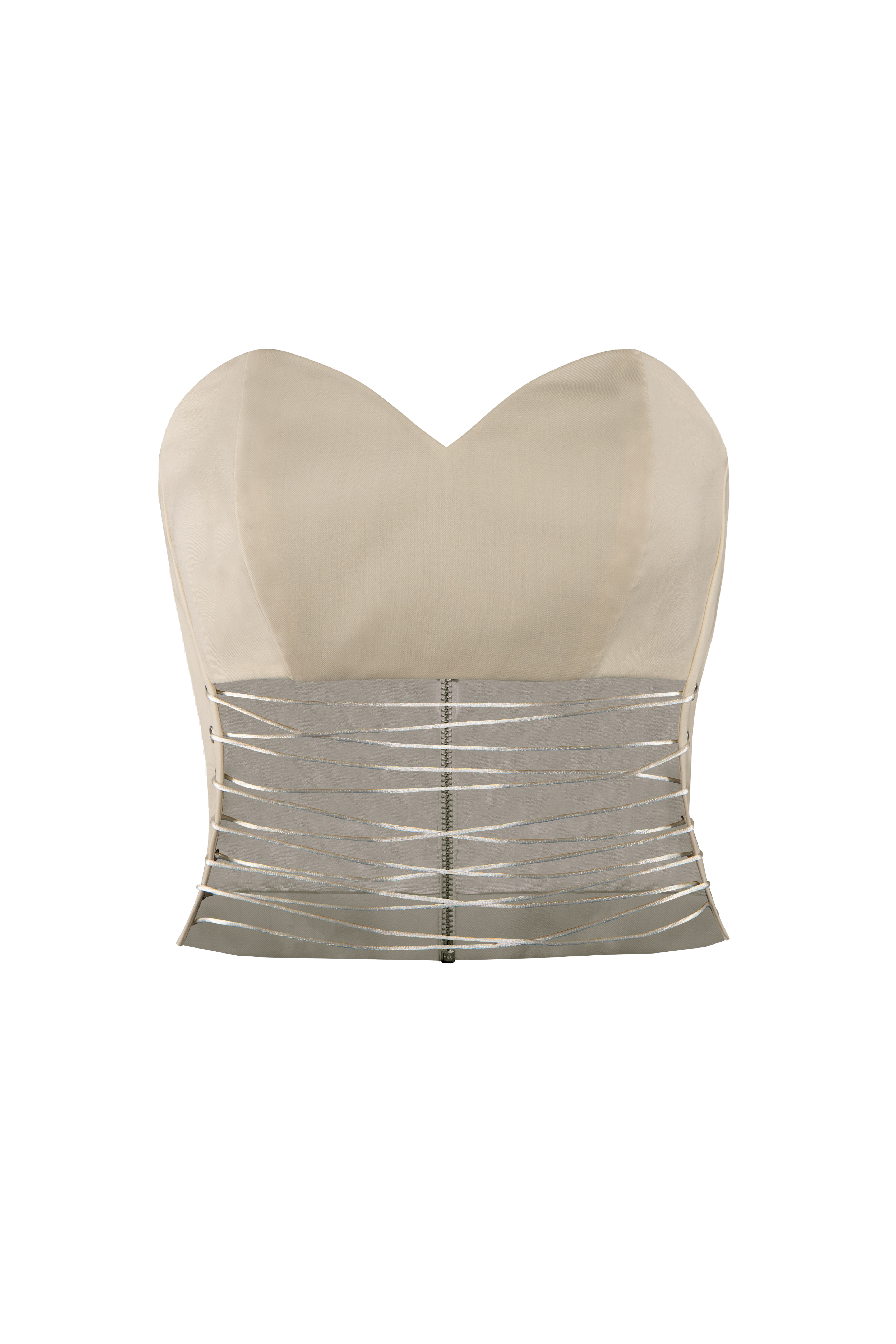 Lace-Up Corset Top in White made by Vestiaire d'un Oiseau Libre