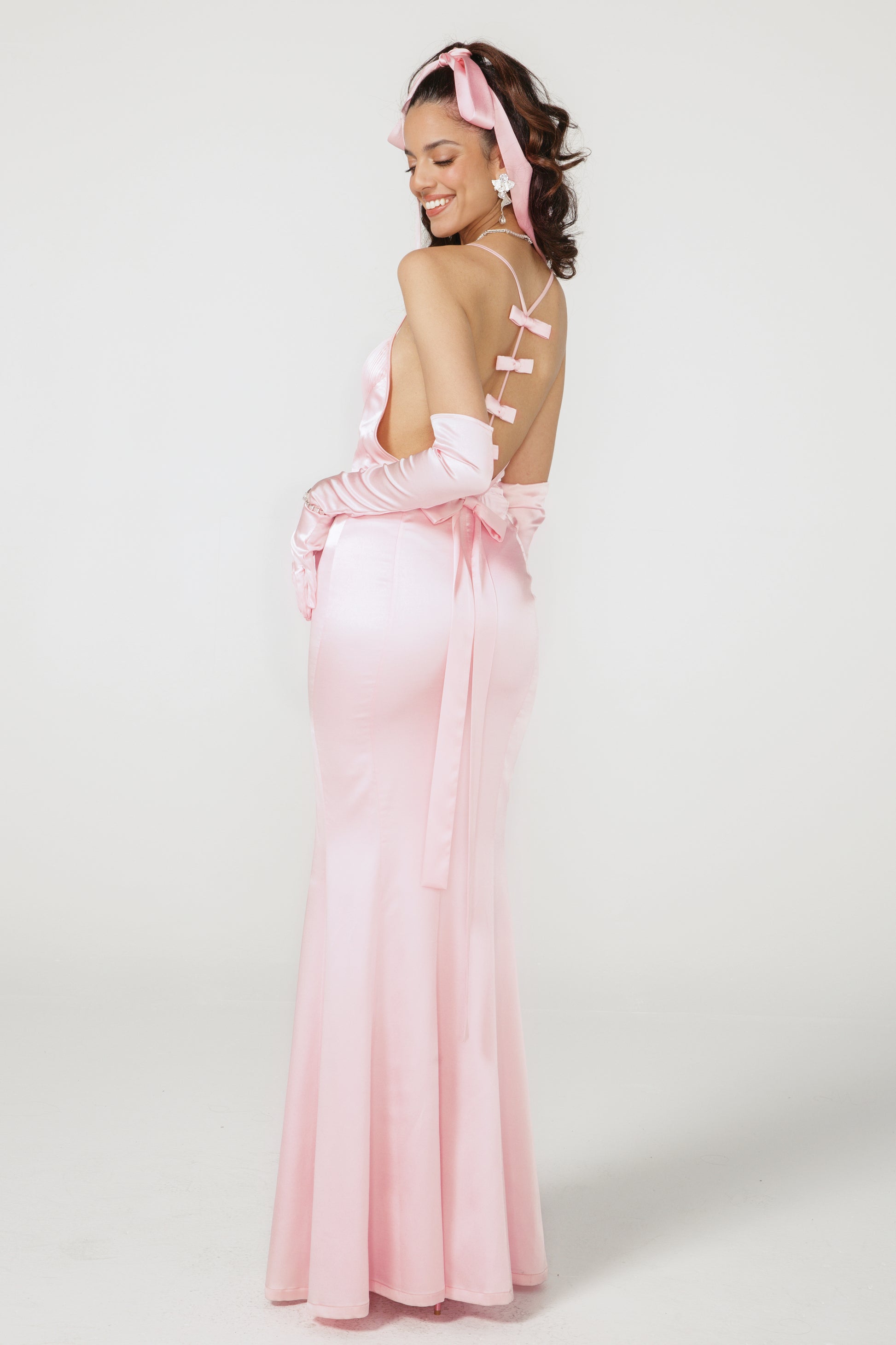 Angelique Bow Dress (Pink) (Final Sale)