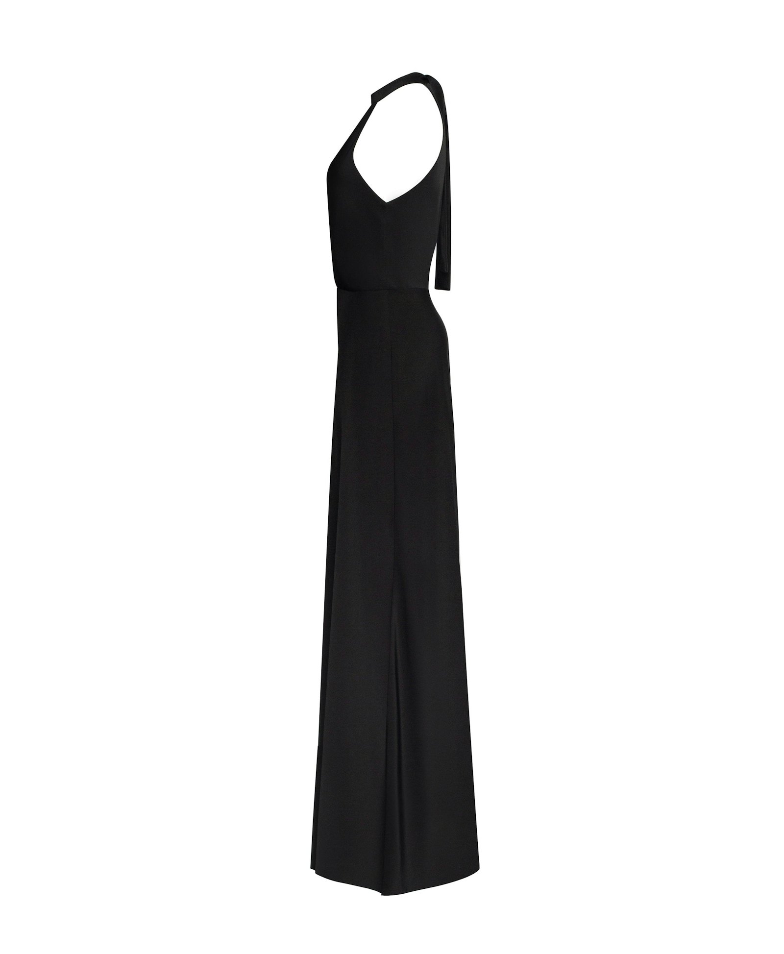 Classical black halterneck satin maxi dress, Xo Xo made by Milla