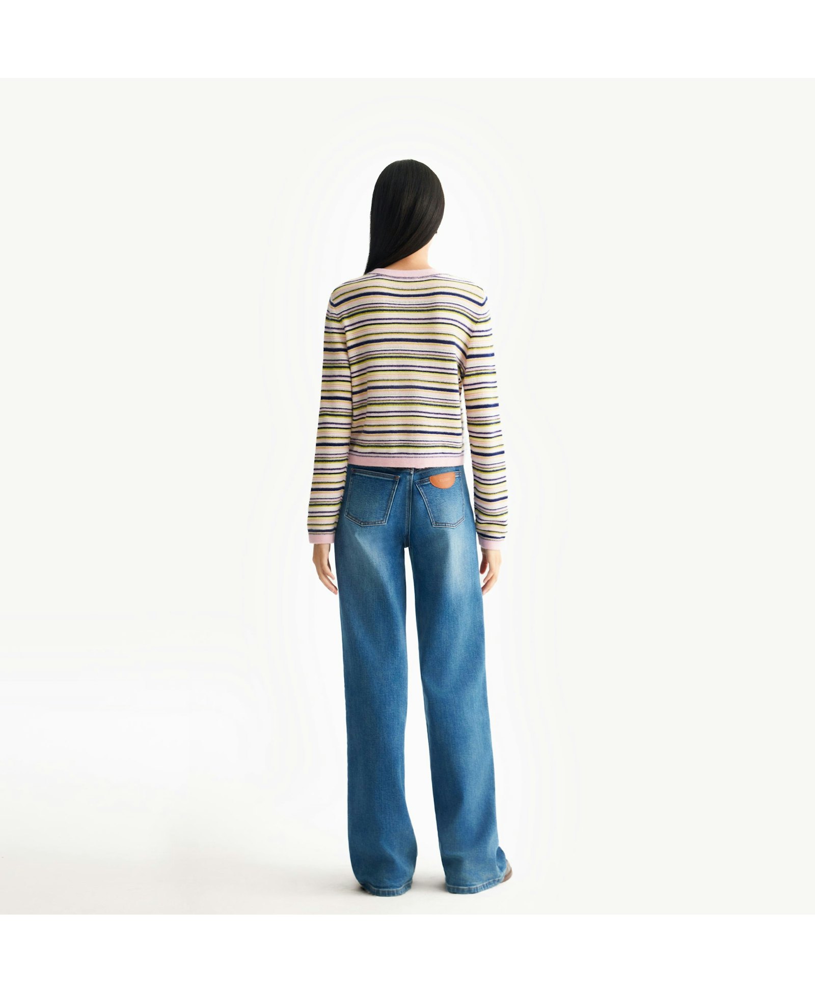 MULTICOLORED CREWNECK CARDIGAN made by CRUSH Collection