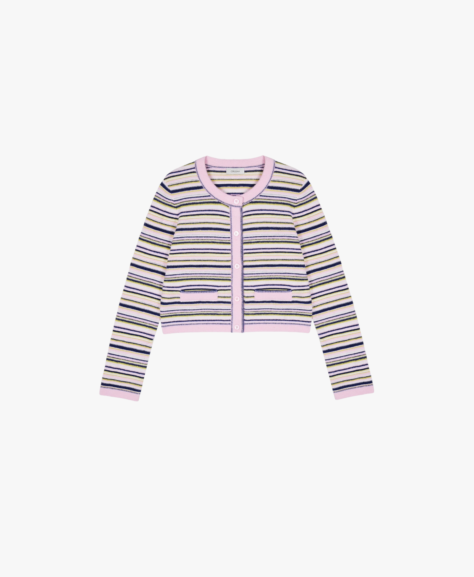 MULTICOLORED CREWNECK CARDIGAN made by CRUSH Collection