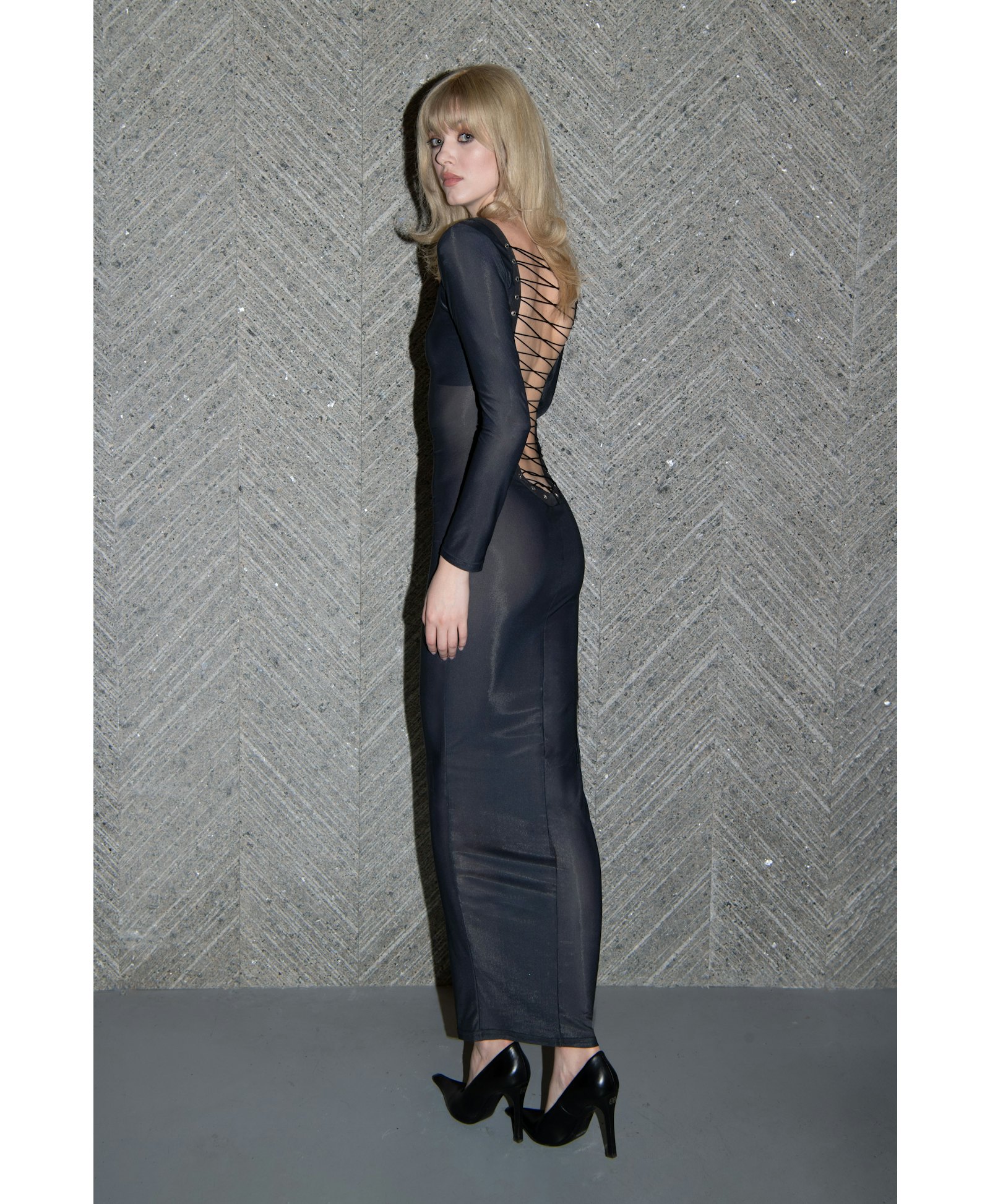 Sheer Lace-Up Dress made by Vestiaire d'un Oiseau Libre