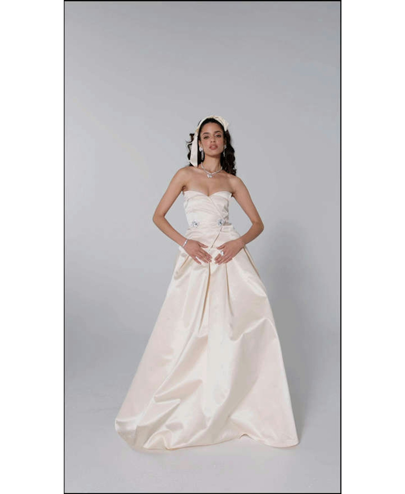 Sonya Satin Dress (Champagne) (Final Sale) in White made by Nana Jacqueline