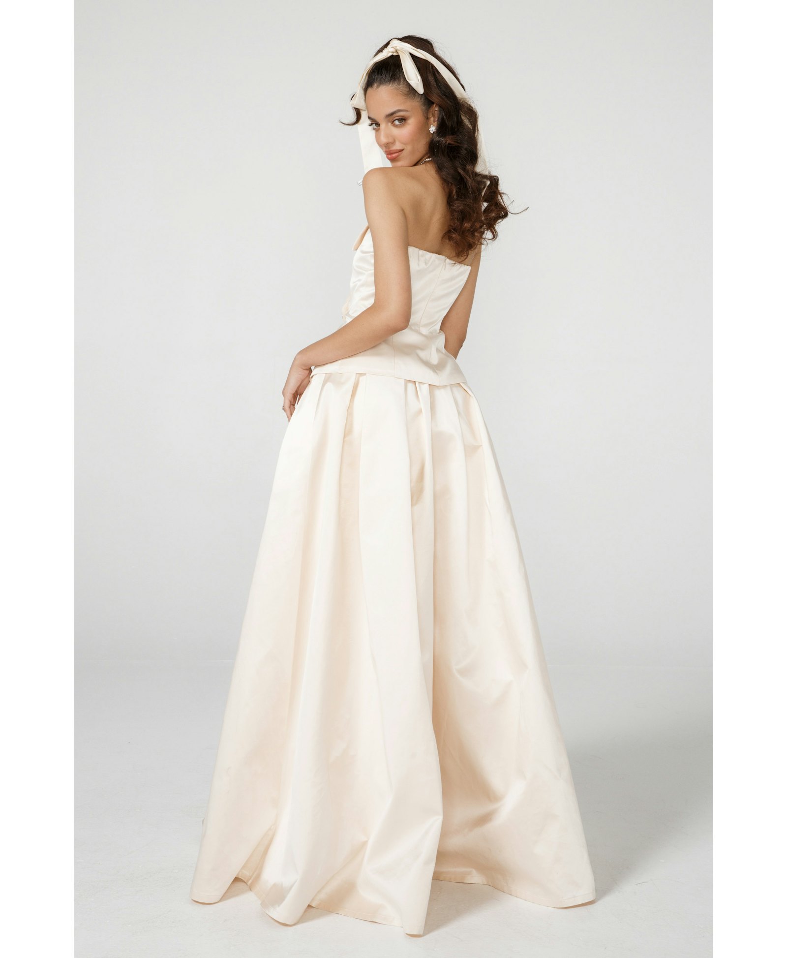 Sonya Satin Dress (Champagne) (Final Sale) in White made by Nana Jacqueline