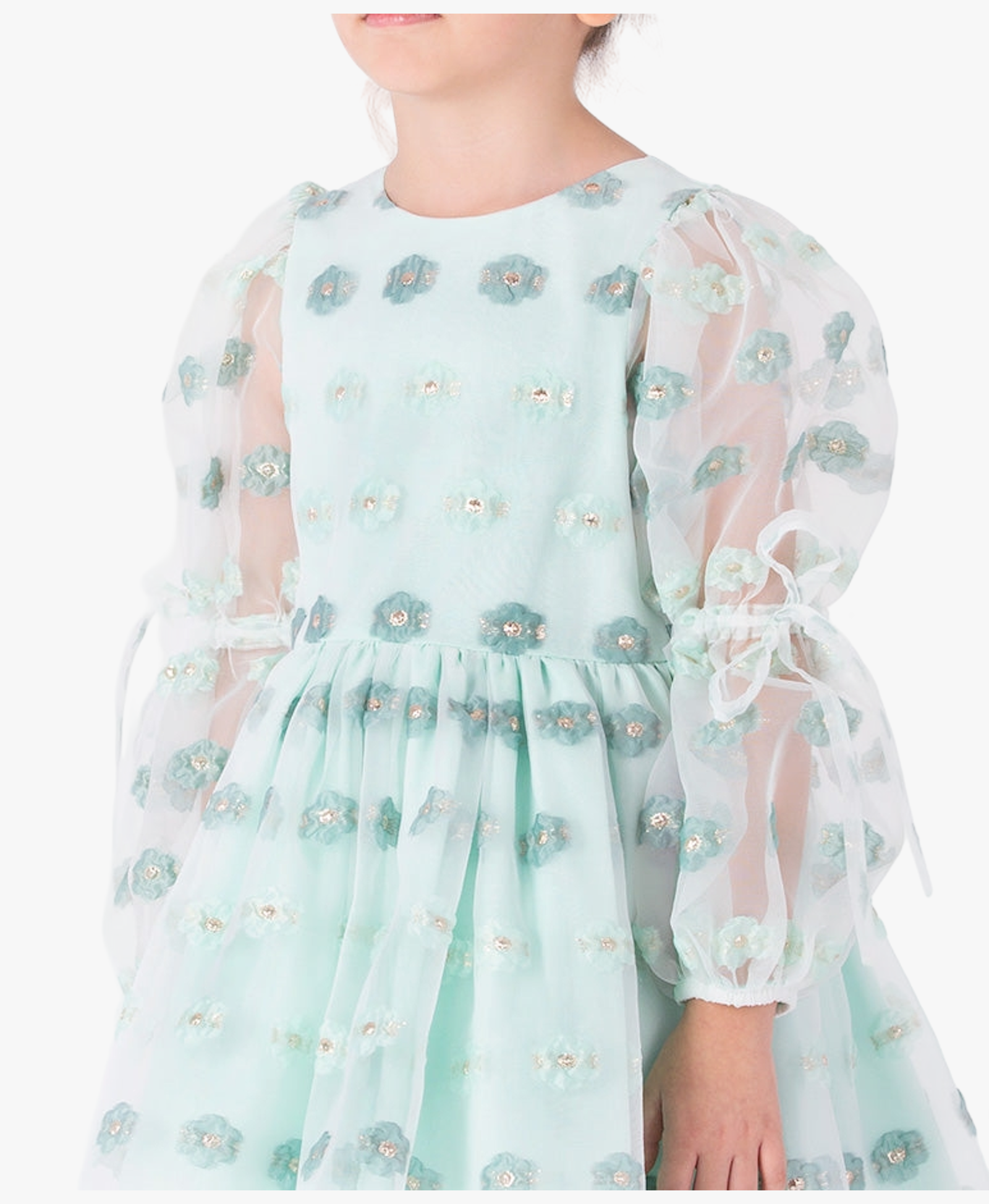 Jacquard Flowers Girls Dress made by Mama Luma