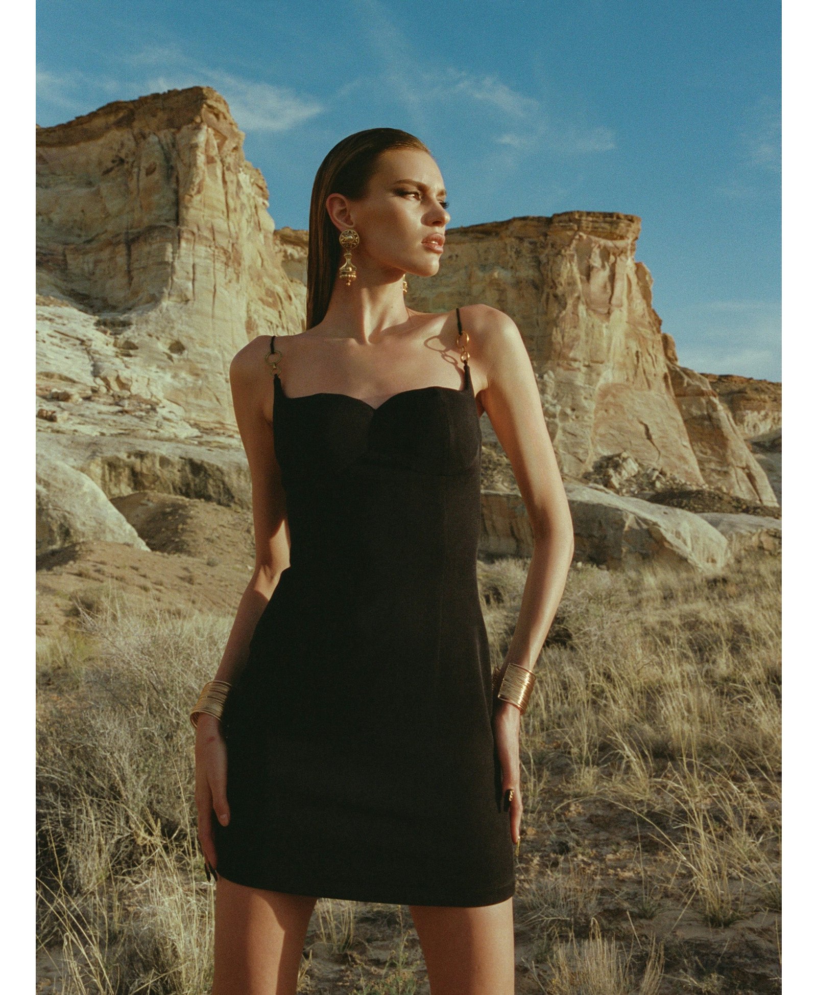 Sabrina Mini Dress in Black made by Nana Jacqueline