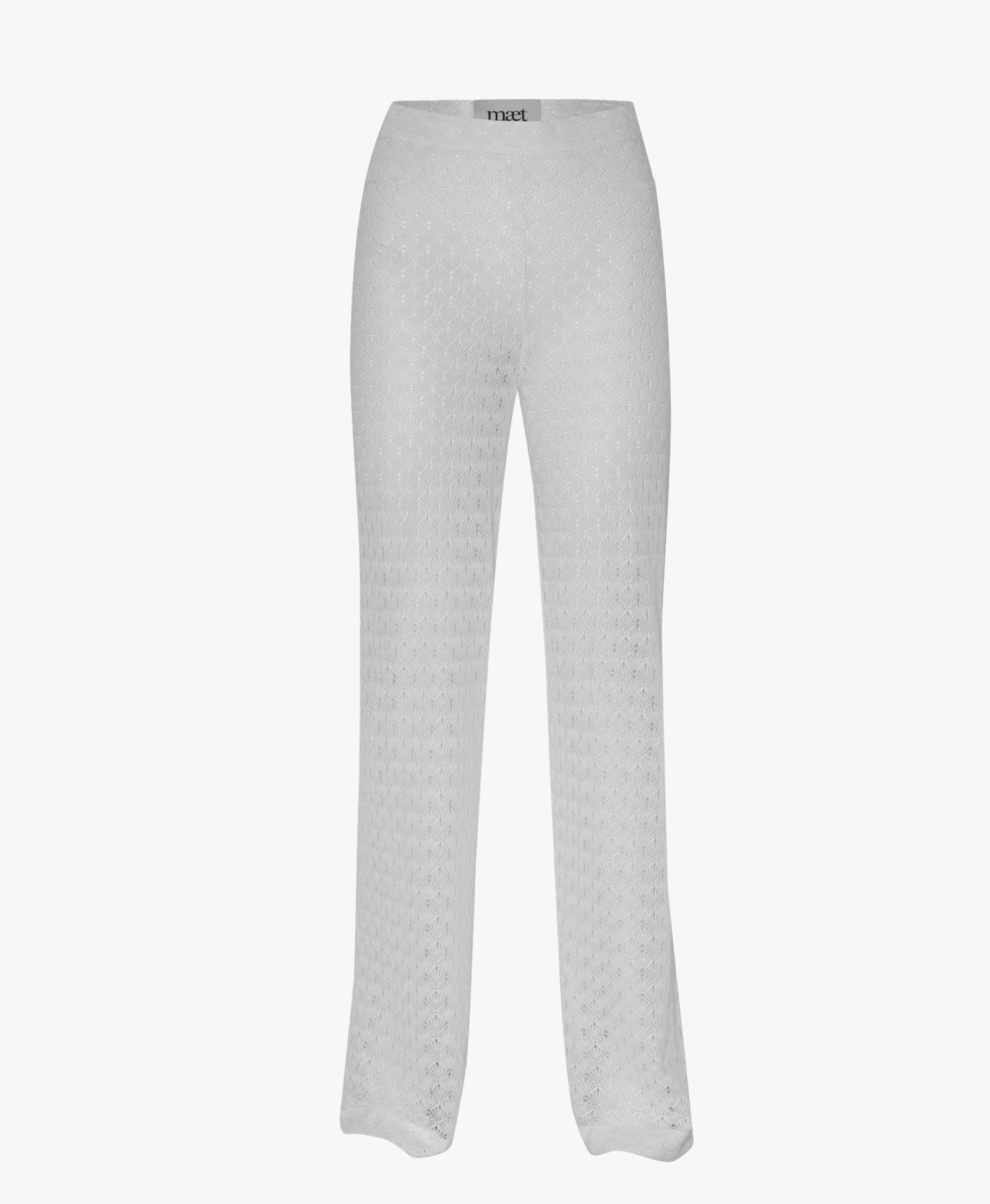 LEIA White Knit See Through Pants made by MAET
