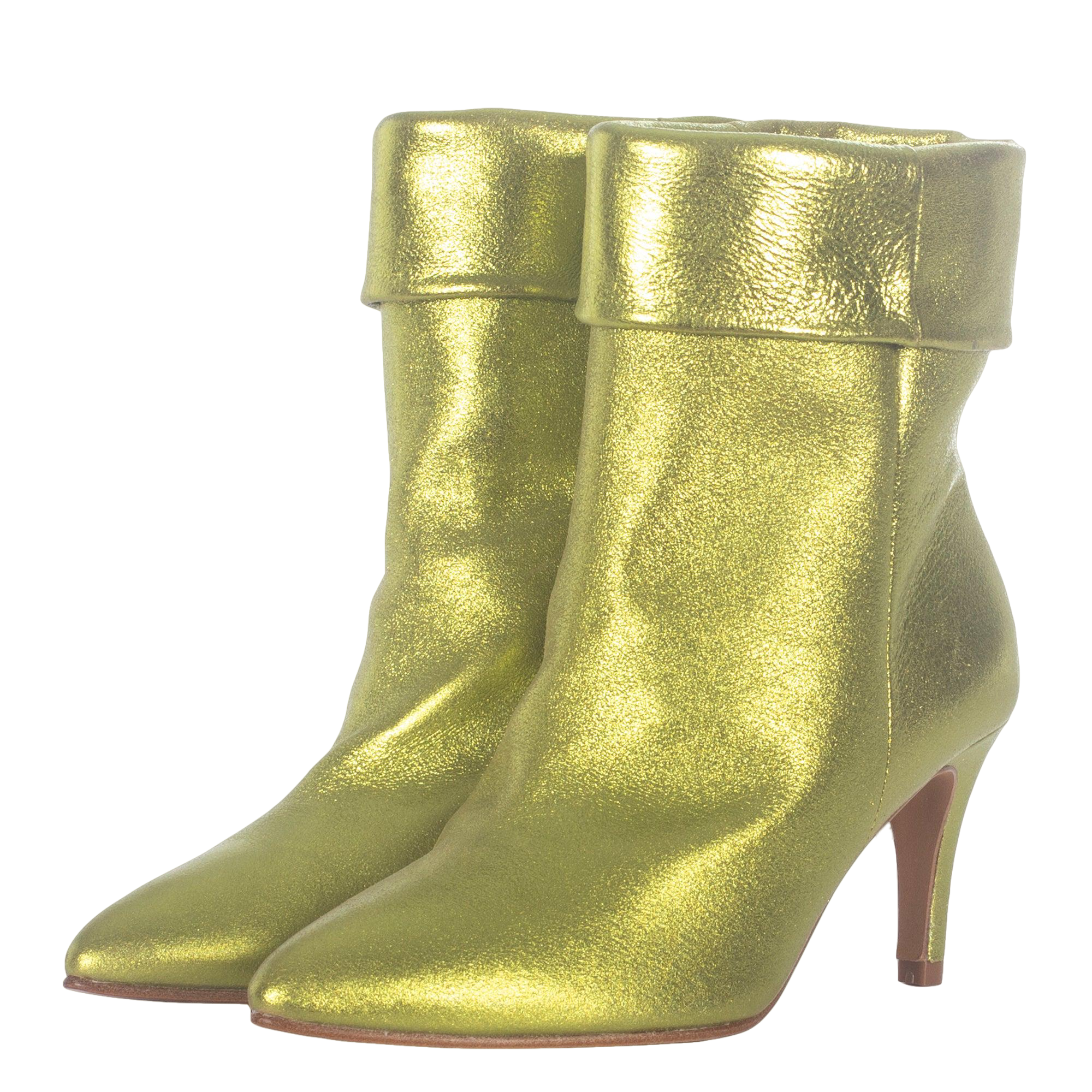 Toral Metallic Green Ankle Boots