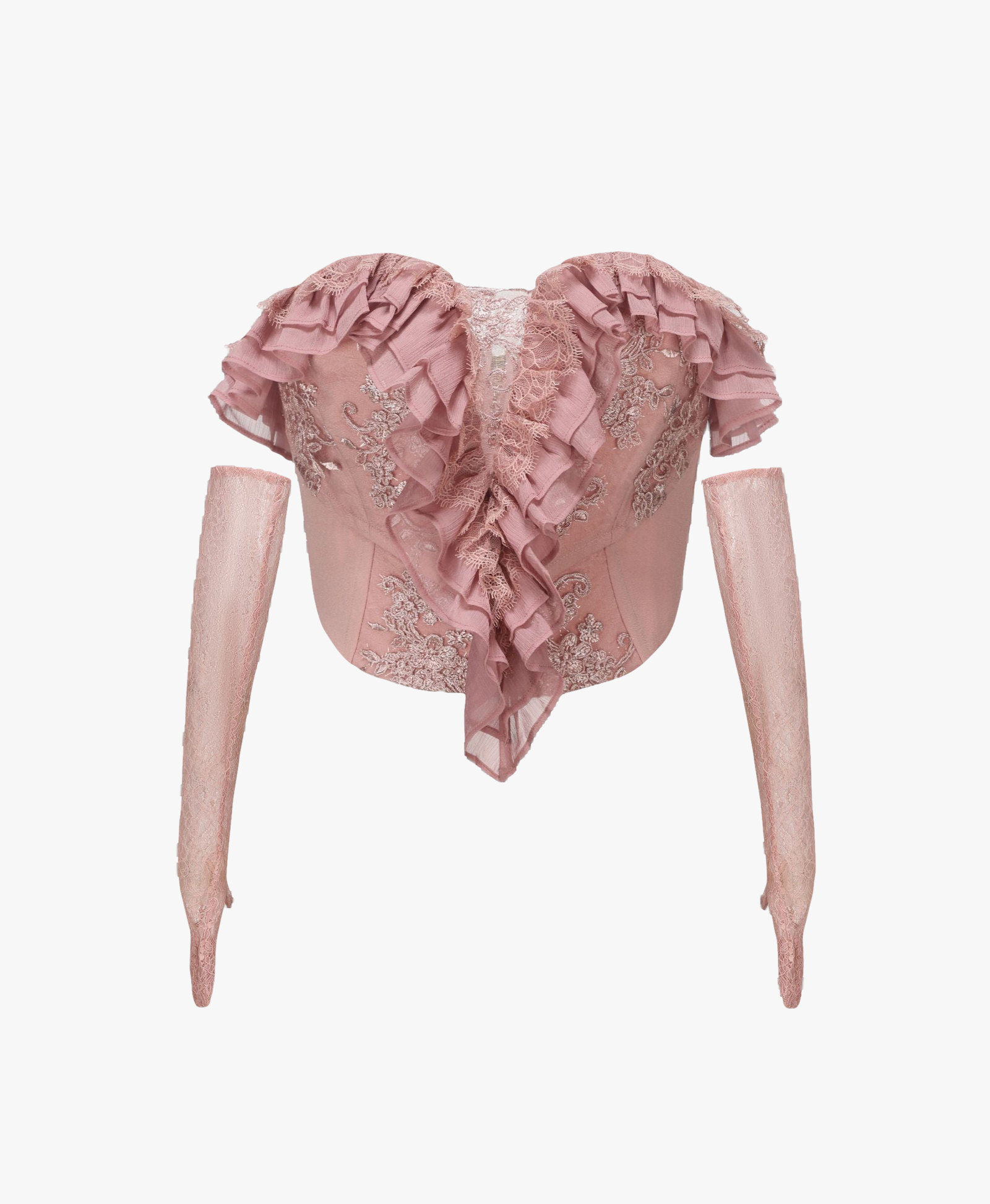 Monica Lace Top + Gloves in Pink made by Nana Jacqueline