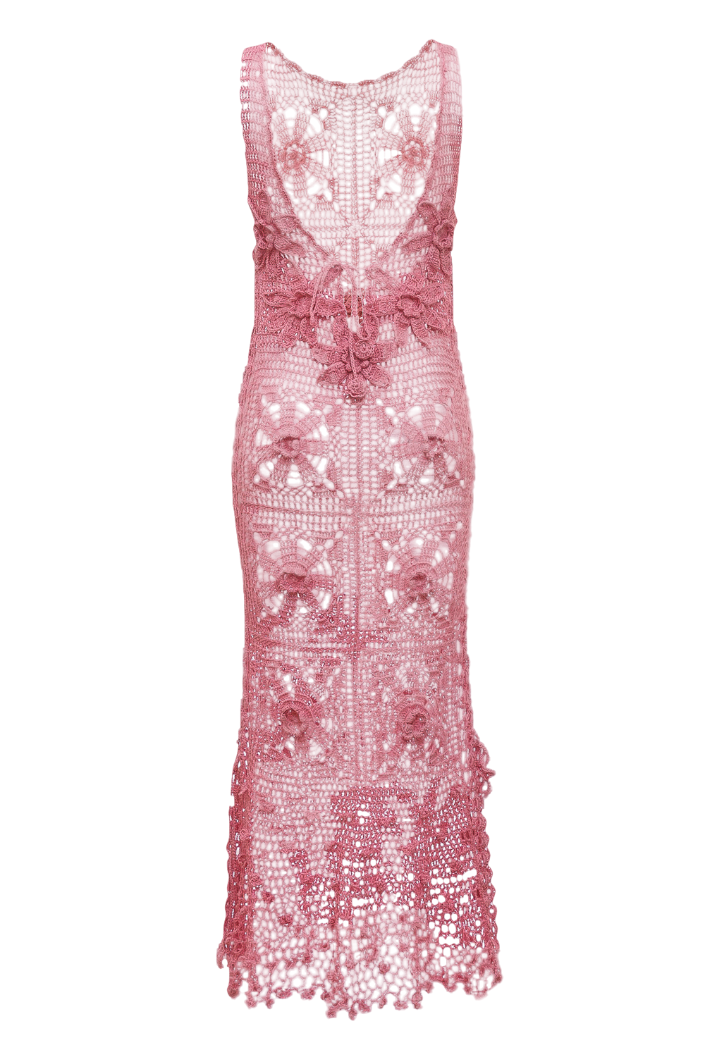Shop Andreeva Dust Rose Handmade Crochet Dress In Pink