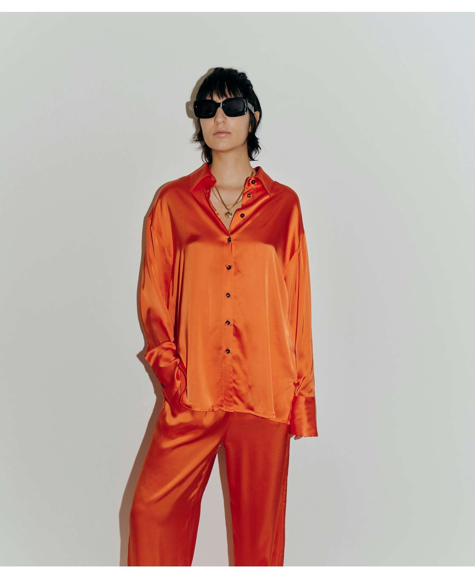 Jenka Shirt - Mandarin Red made by HERSKIND