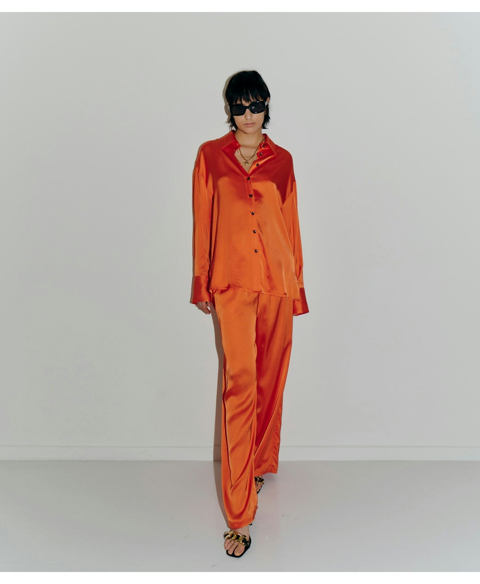 Jenka Shirt - Mandarin Red made by HERSKIND