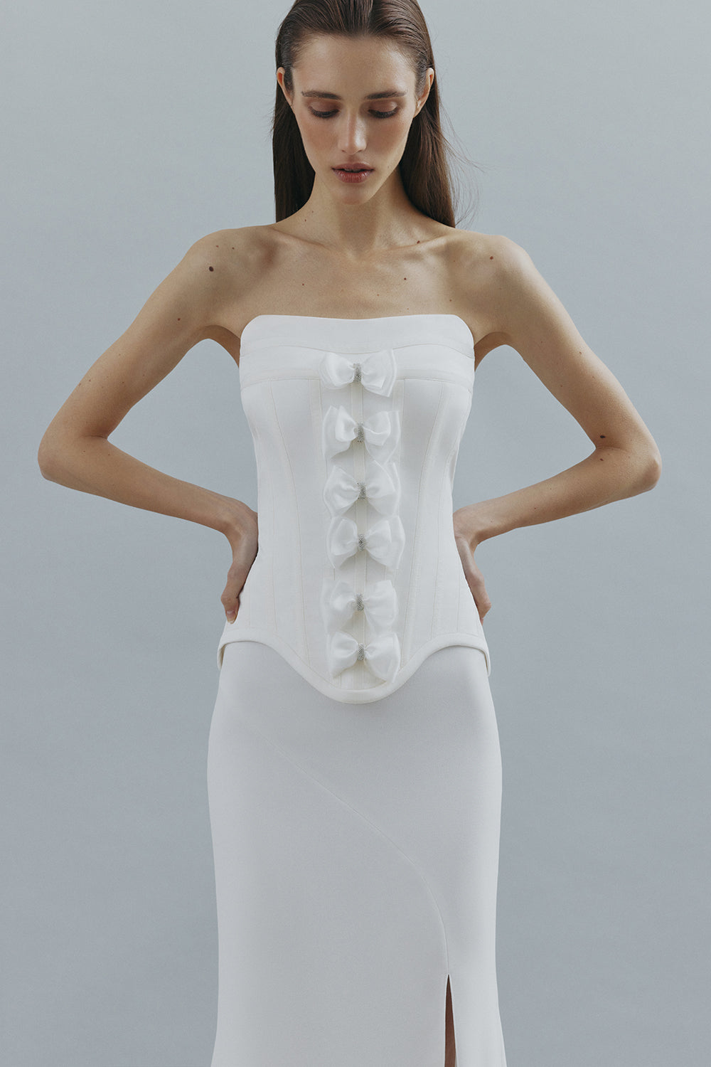 Shop Total White Maxi Slit Skirt