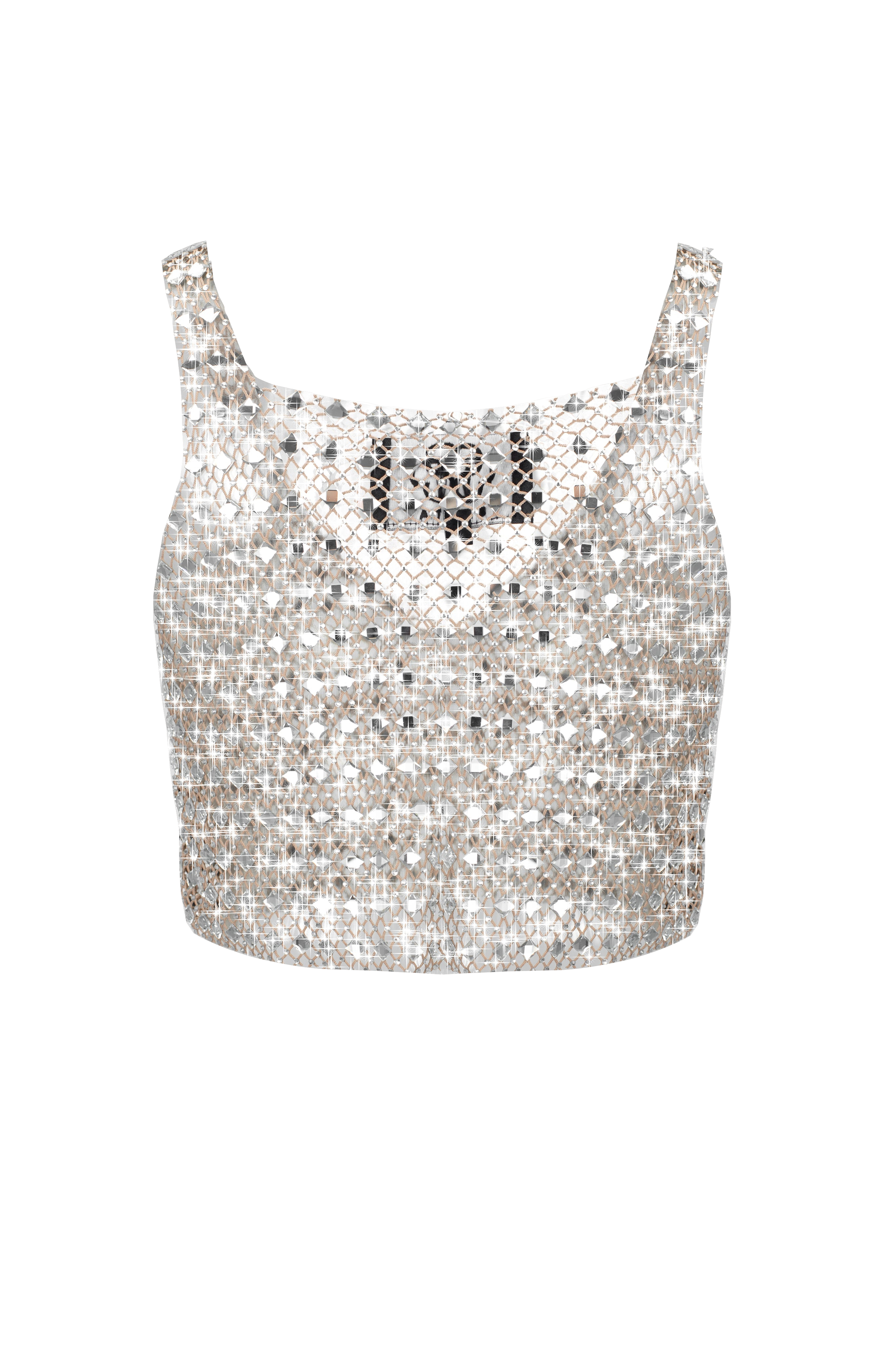 Shop Santa Brands Tank Mesh Top In Beige