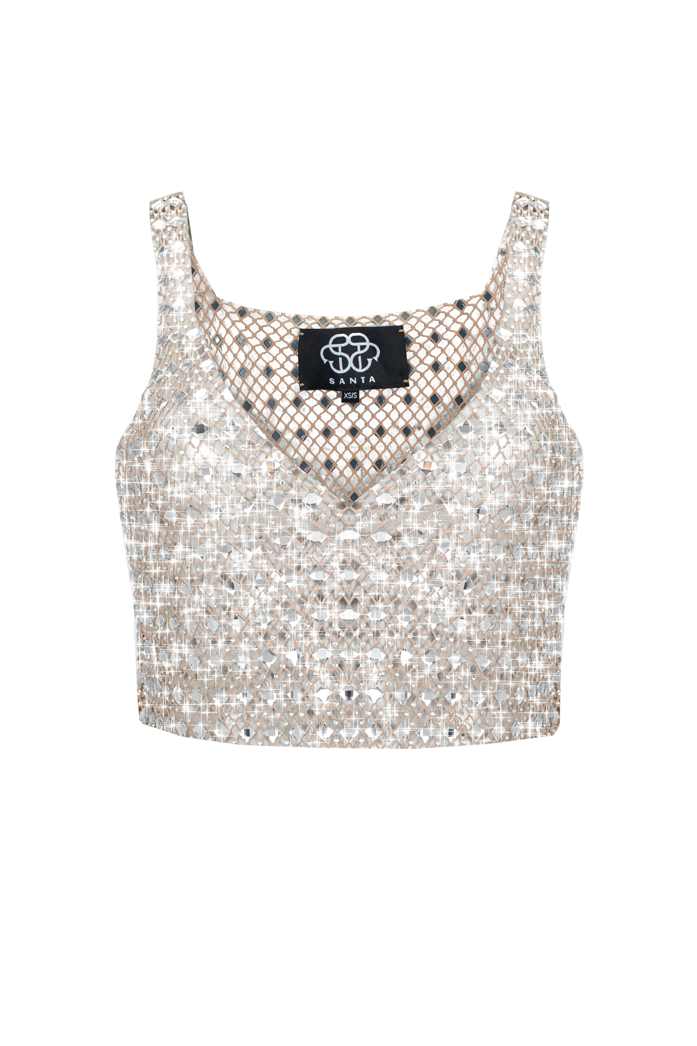 Shop Santa Brands Tank Mesh Top In Beige