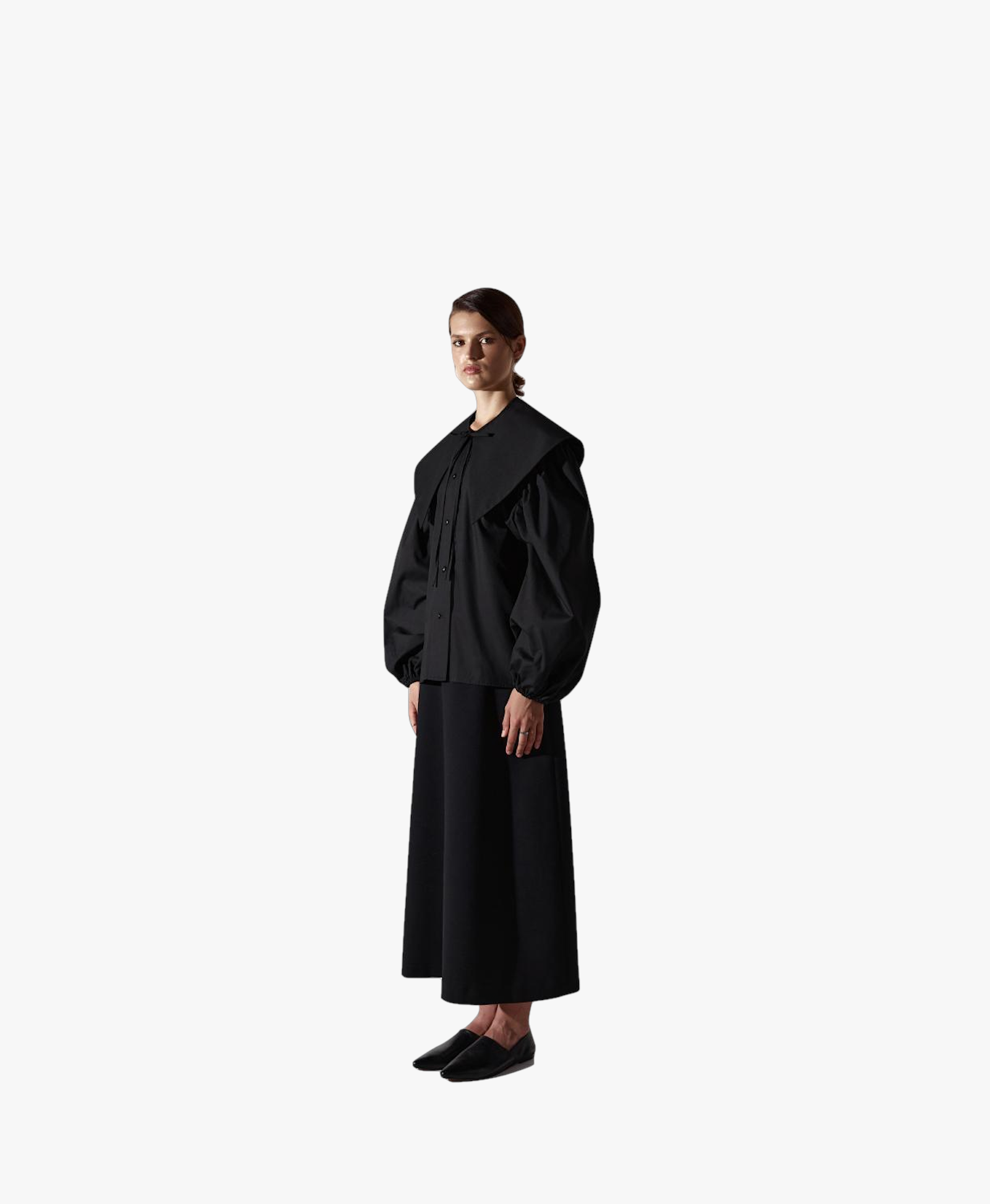 Black shirt with collar in Black made by DELEGAN Clothes