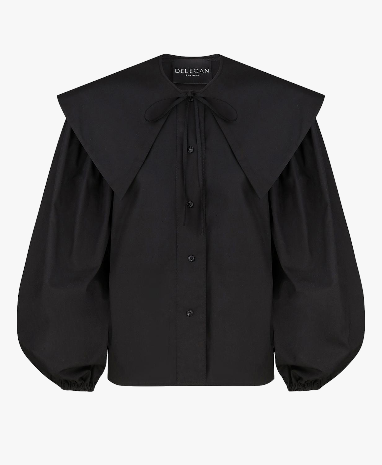 Black shirt with collar in Black made by DELEGAN Clothes