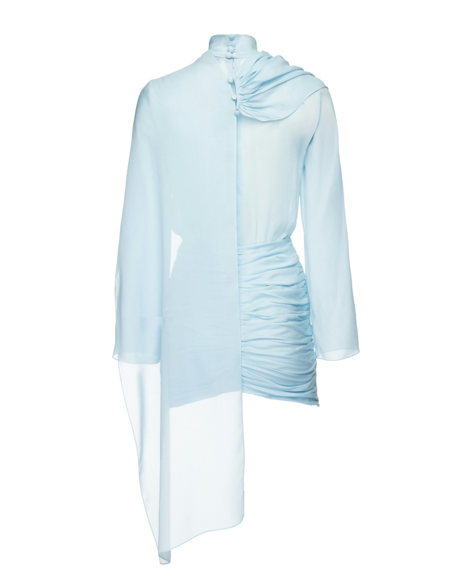 Draped Silk Mini Dress made by Maria Kokhia