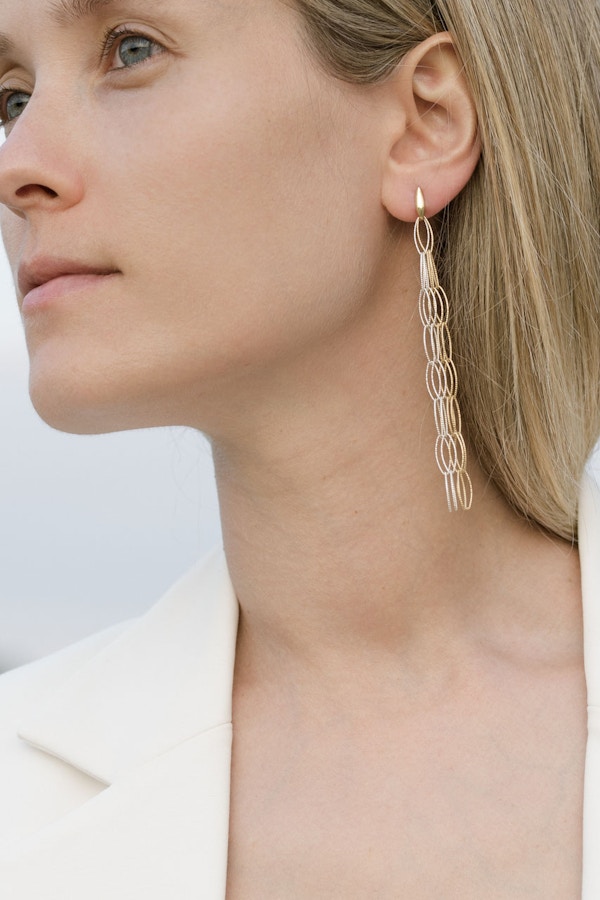 Alesya  Orlóva Bicolor Ethereal Earrings In Gold