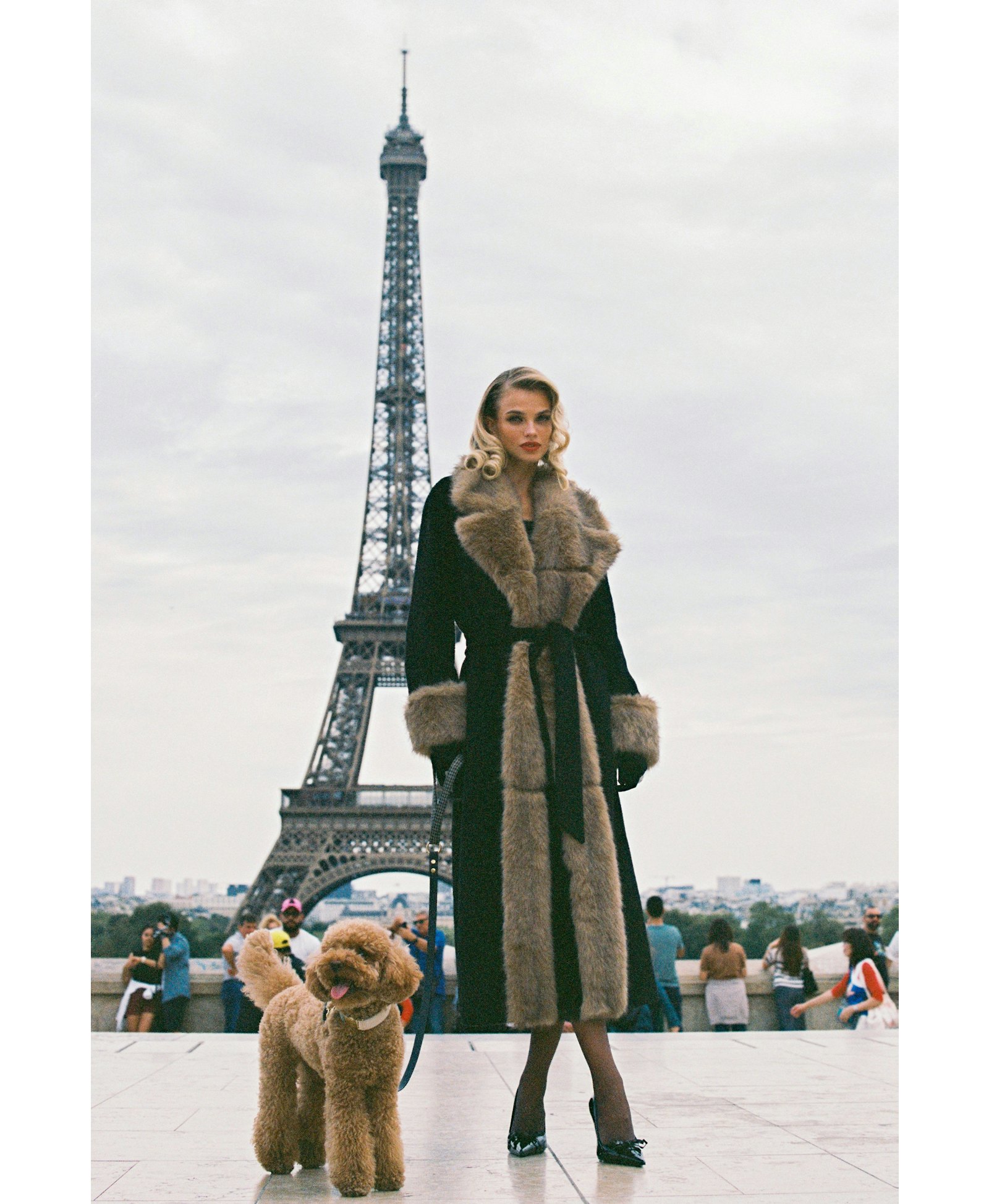 Adriana Faux Fur Coat (Black & Brown) made by Nana Jacqueline