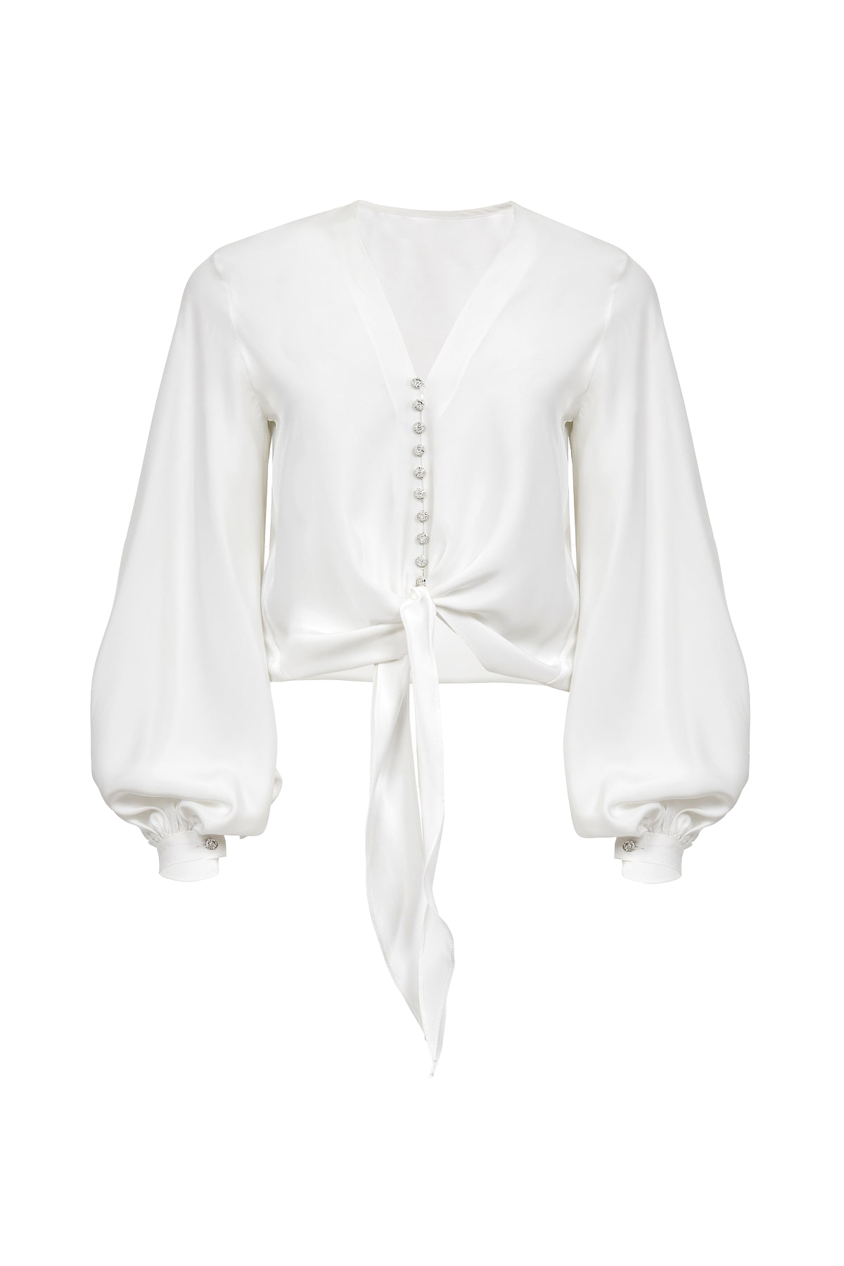 Francesca Miranda Crystal Silk Blouse In White