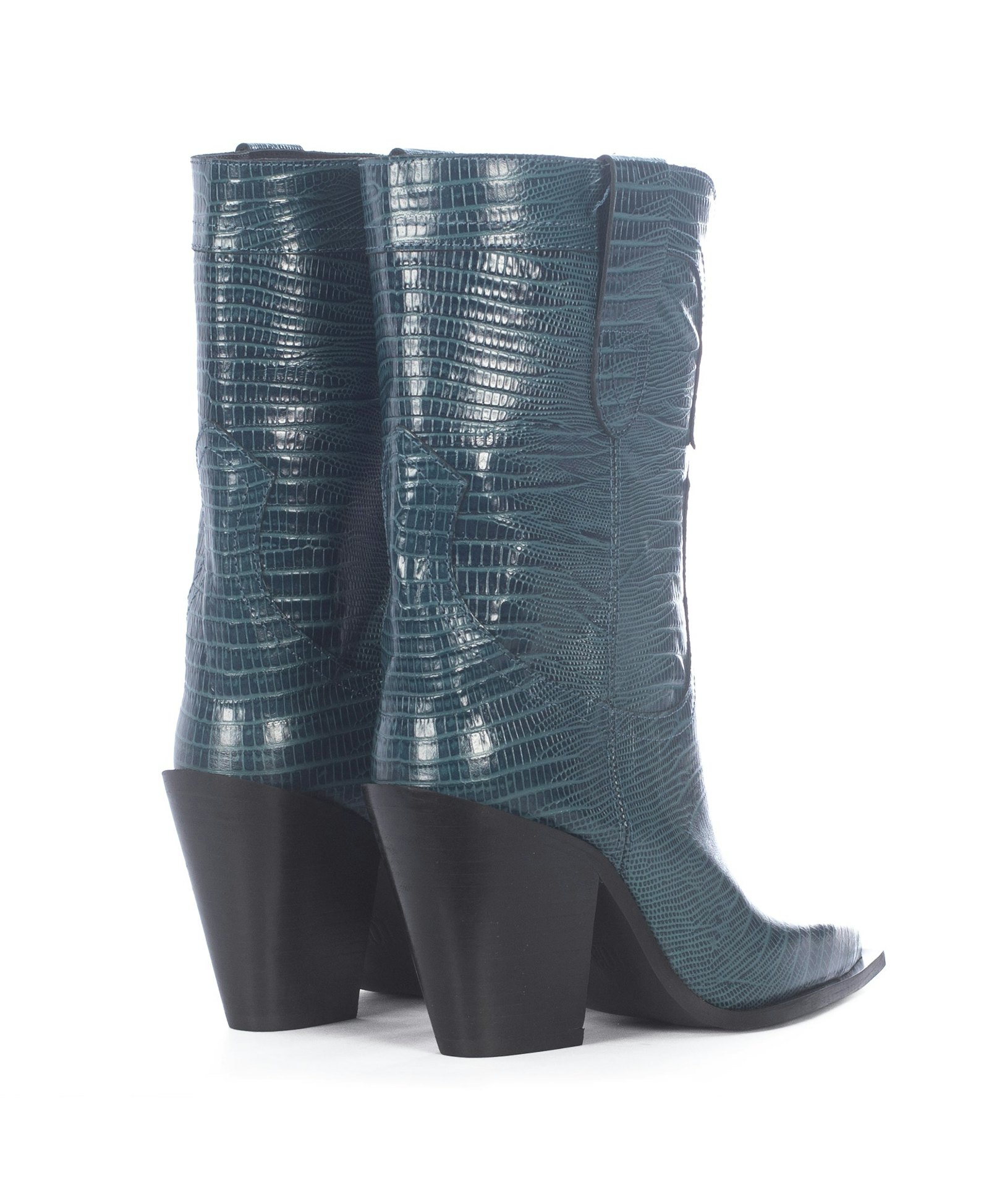 HELGA BLUE ANIMAL PRINT BOOTS made by Toral