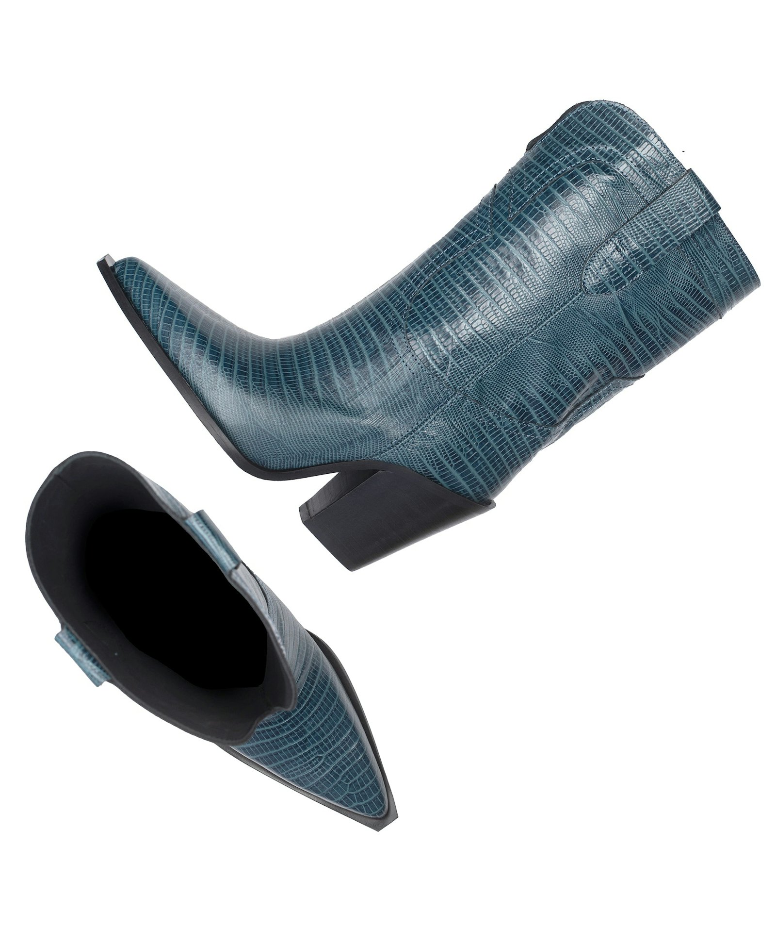 HELGA BLUE ANIMAL PRINT BOOTS made by Toral