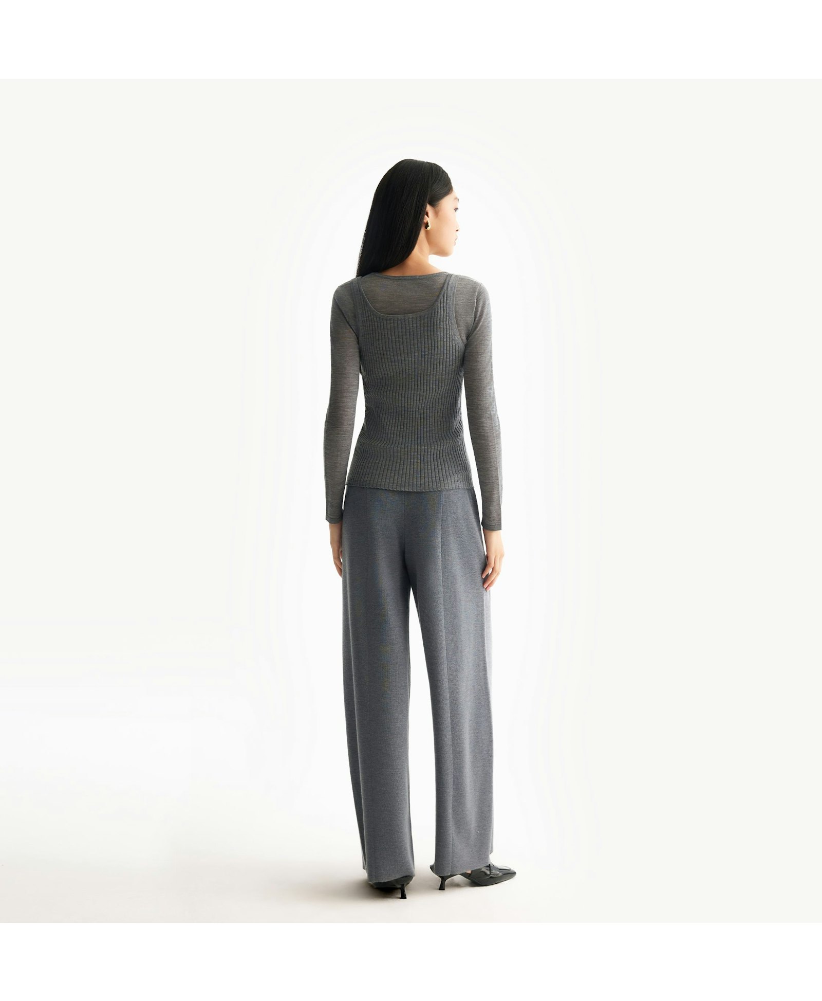 WOOL LAYERED CREWNECK TOP made by CRUSH Collection