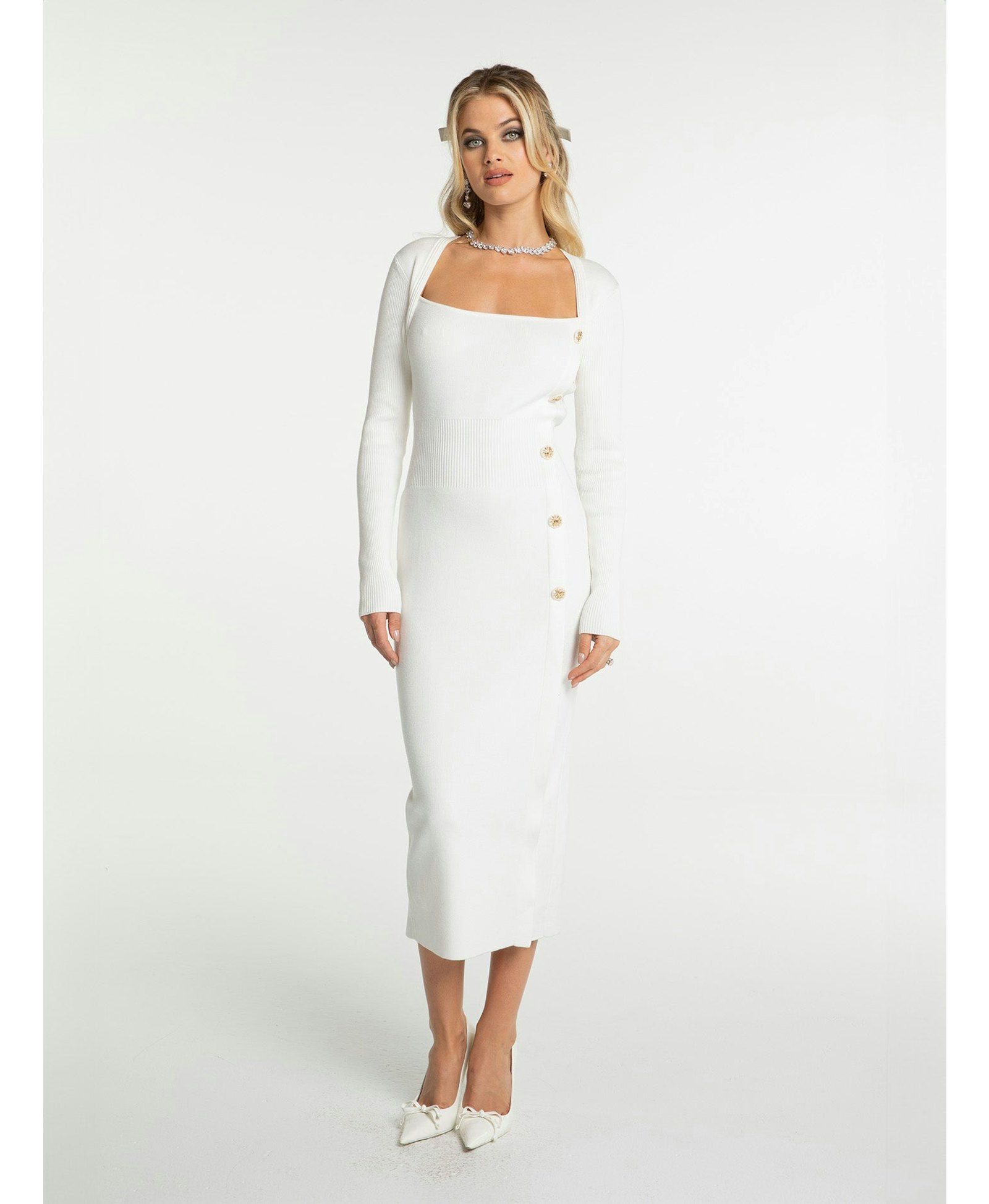 Rylee Knit Dress (White) made by Nana Jacqueline