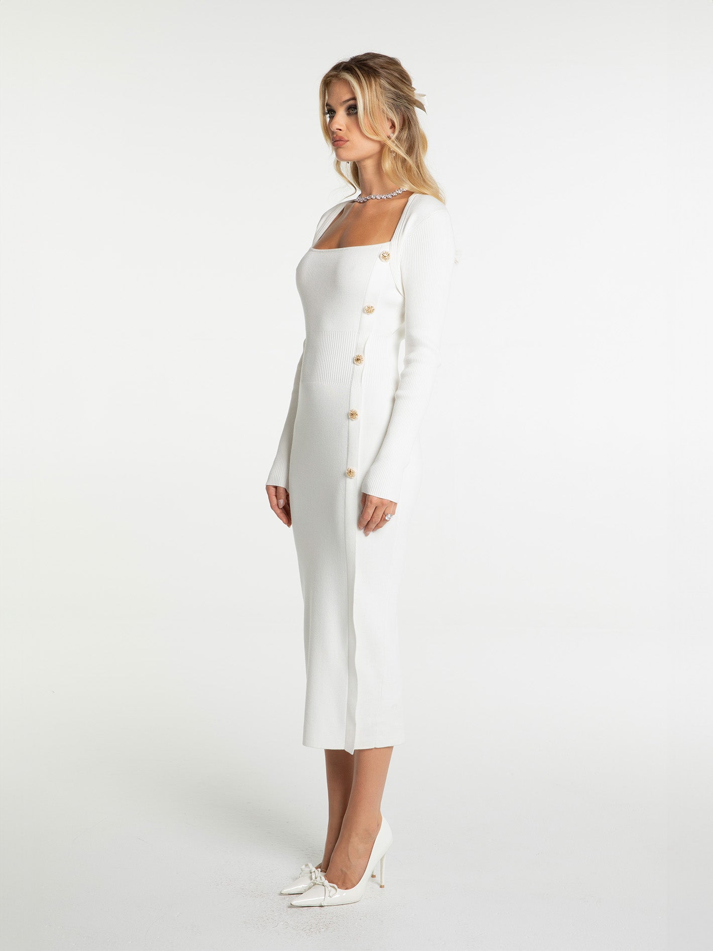 Shop Nana Jacqueline Rylee Knit Dress (white)