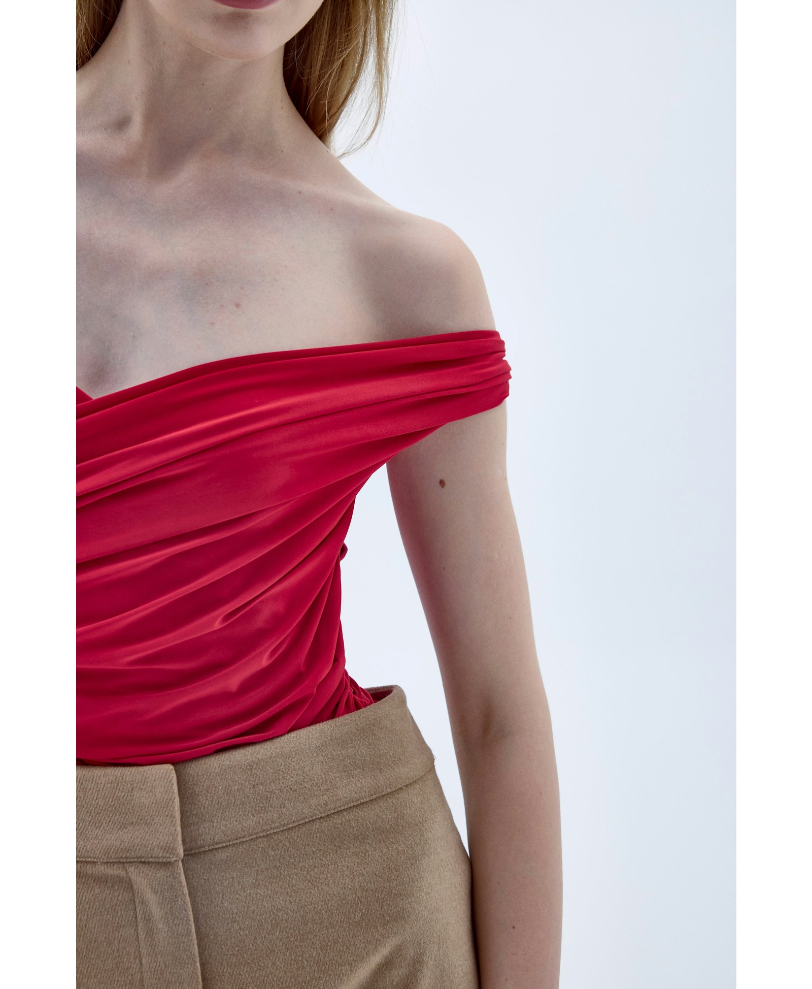 Cheri Blouse In Fiery Red made by Nazli Ceren