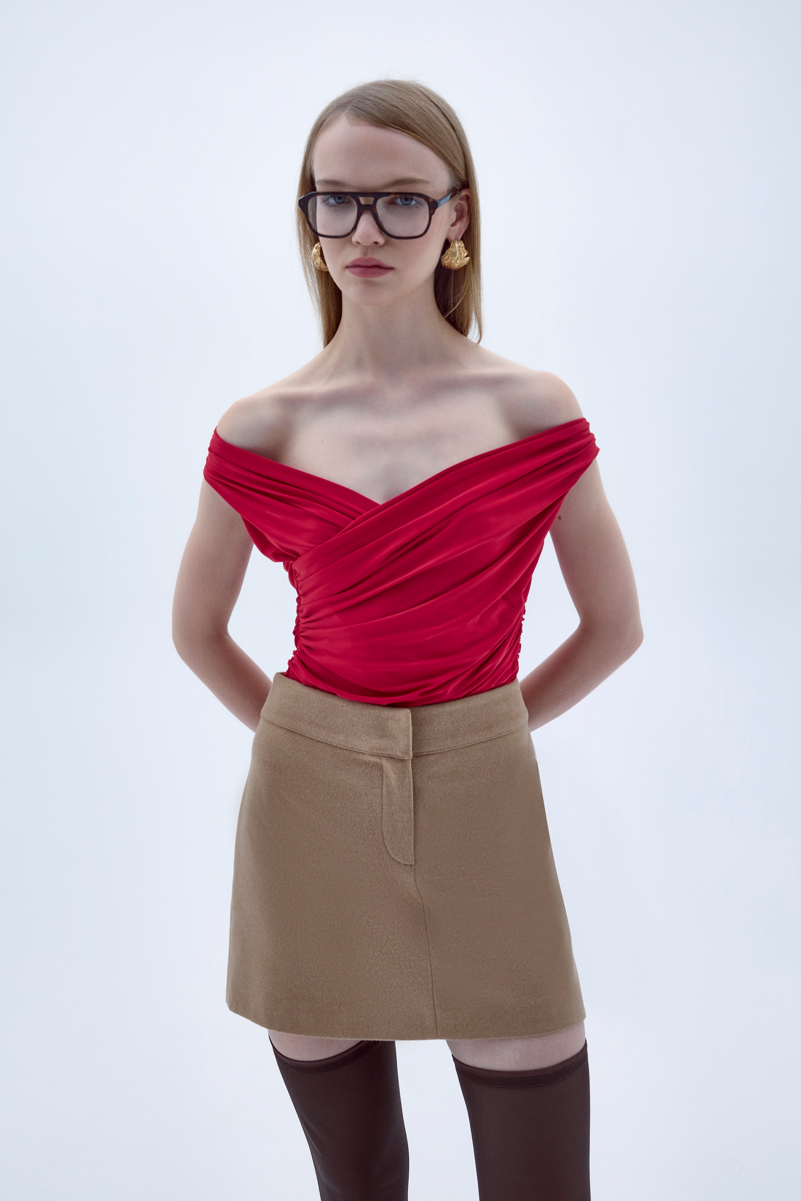 Shop Nazli Ceren Cheri Blouse In Fiery Red In Cherry Red