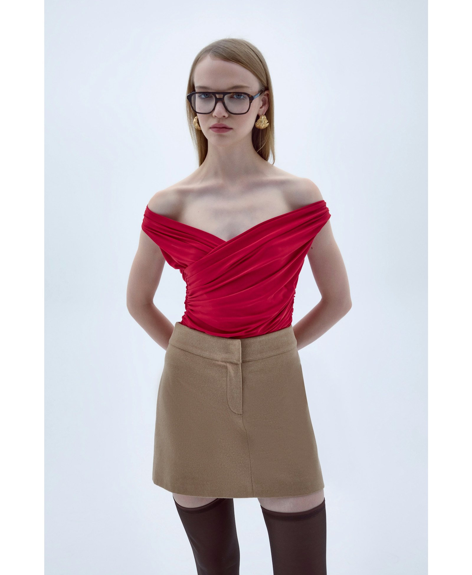 Cheri Blouse In Fiery Red made by Nazli Ceren