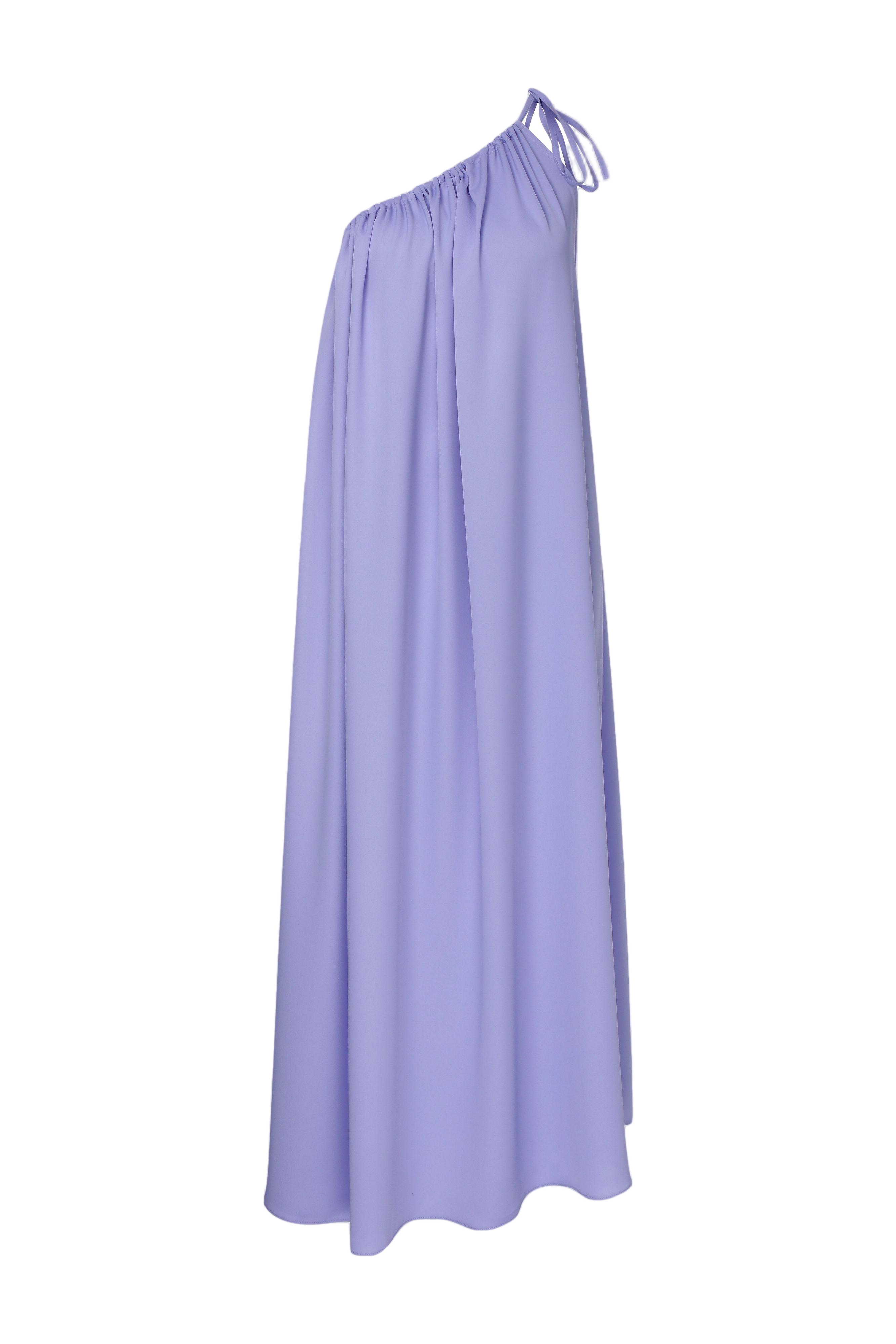 Nazli Ceren Odie One Shoulder Viscose Dress In Lilac