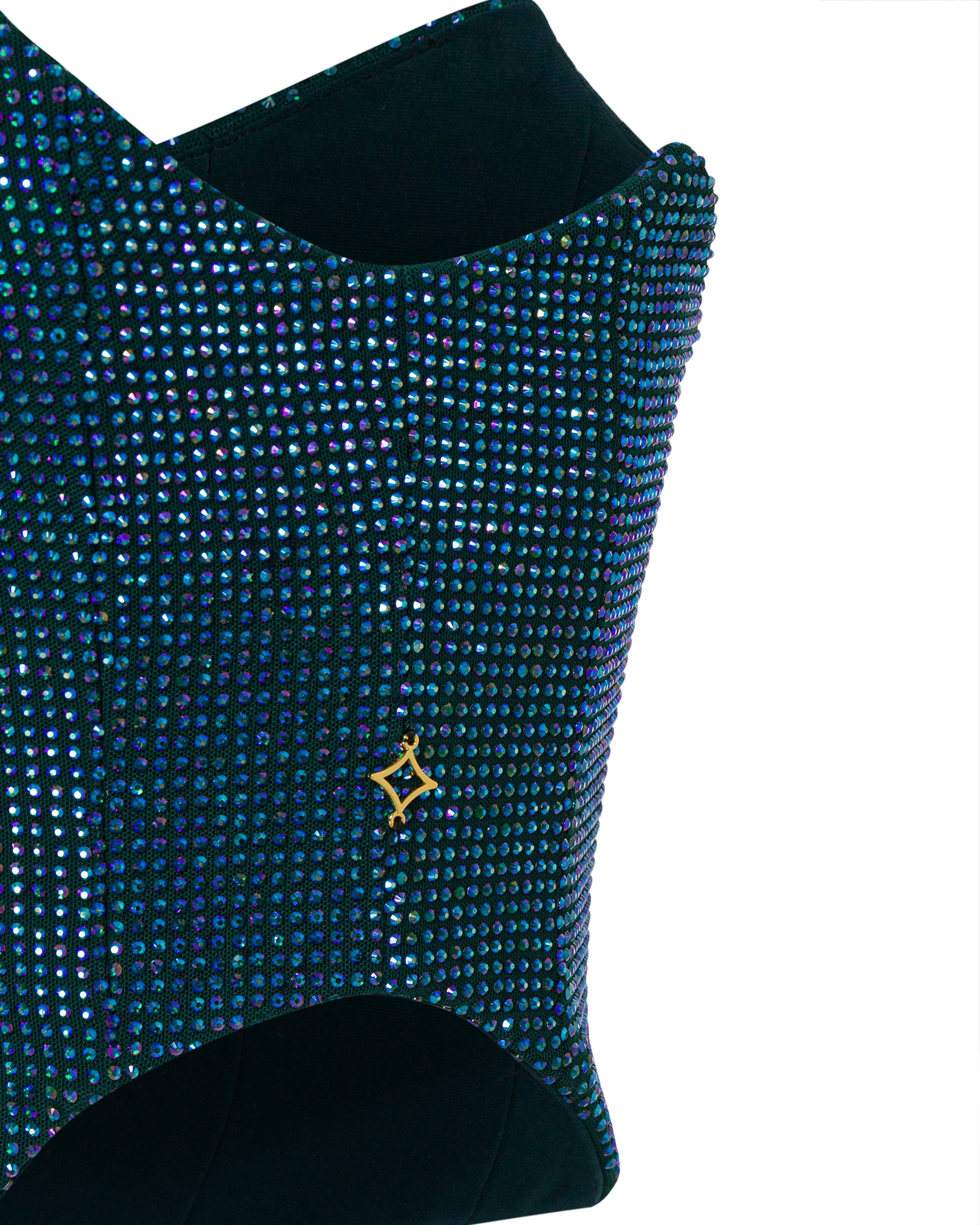 Shop Onori Crystal Corset Top In Blue