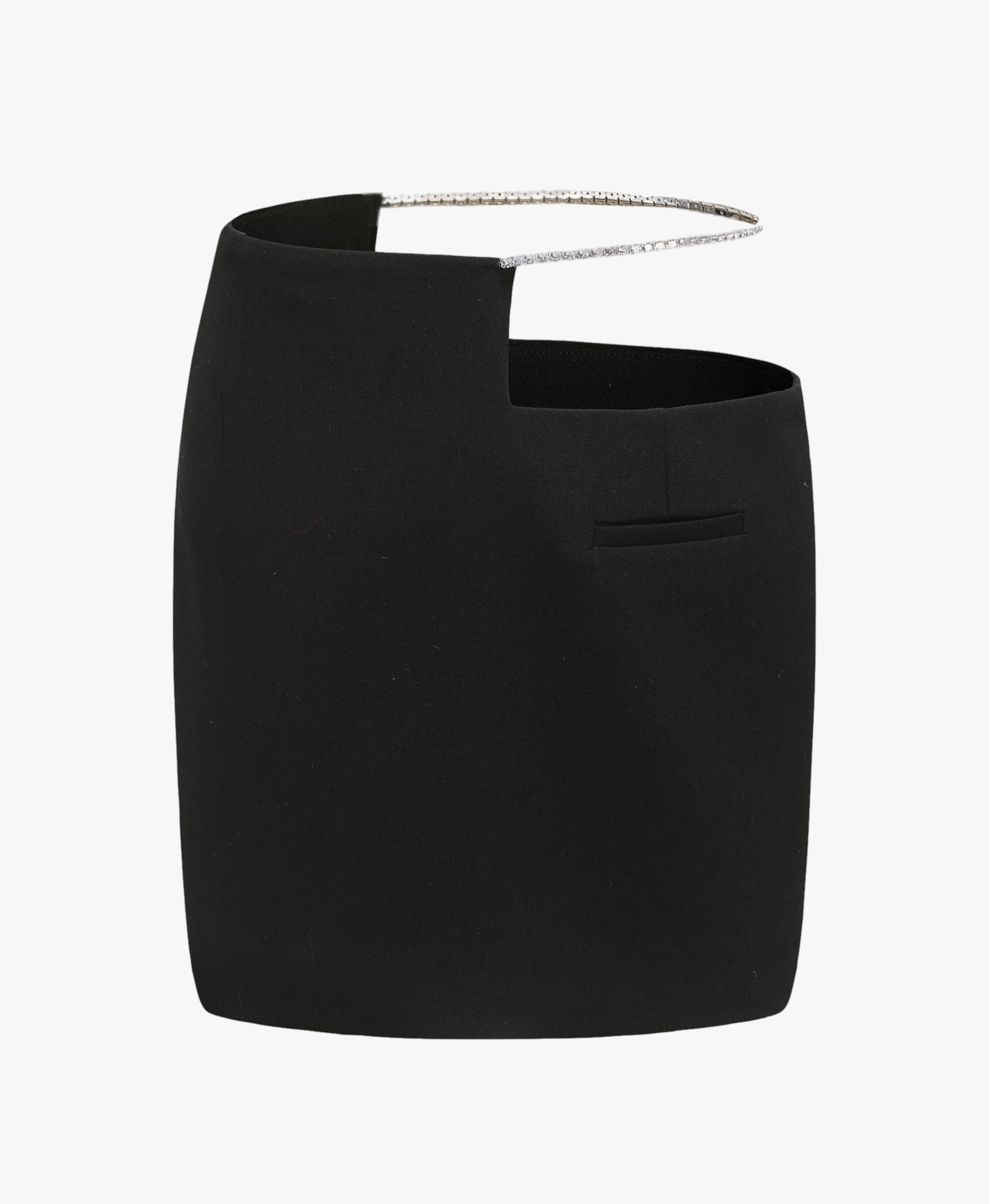 Black Zircon Diamond Chain Skirt (Final Sale) in Black made by Nana Jacqueline