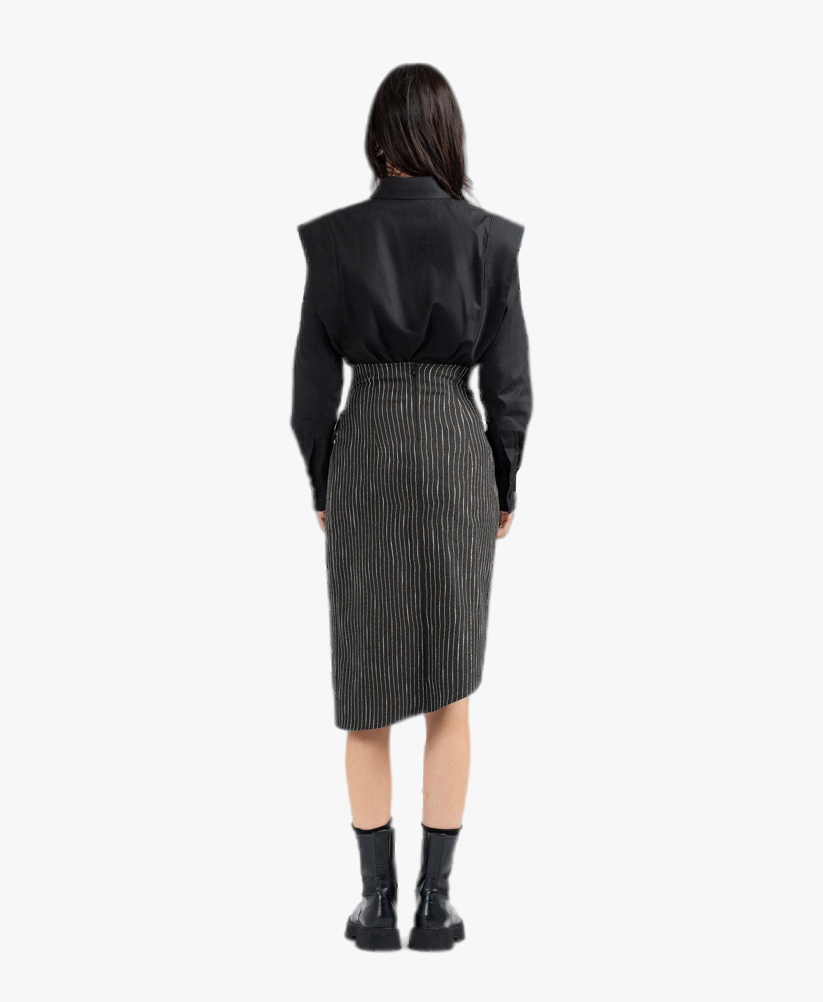 KEISD black wide shoulders shirt made by DIVALO