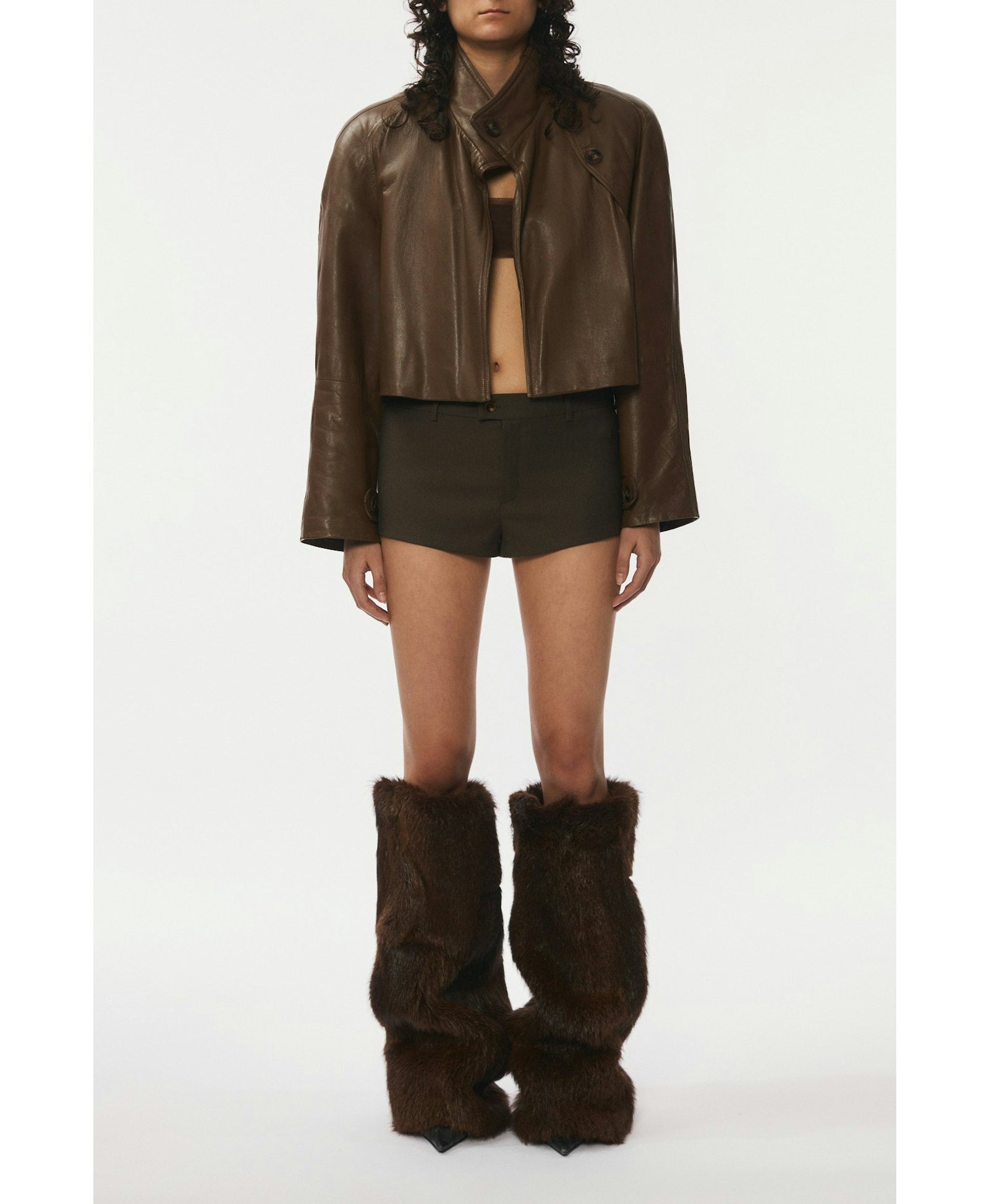 Leather Jacket Short - Brown made by Gemme Collective