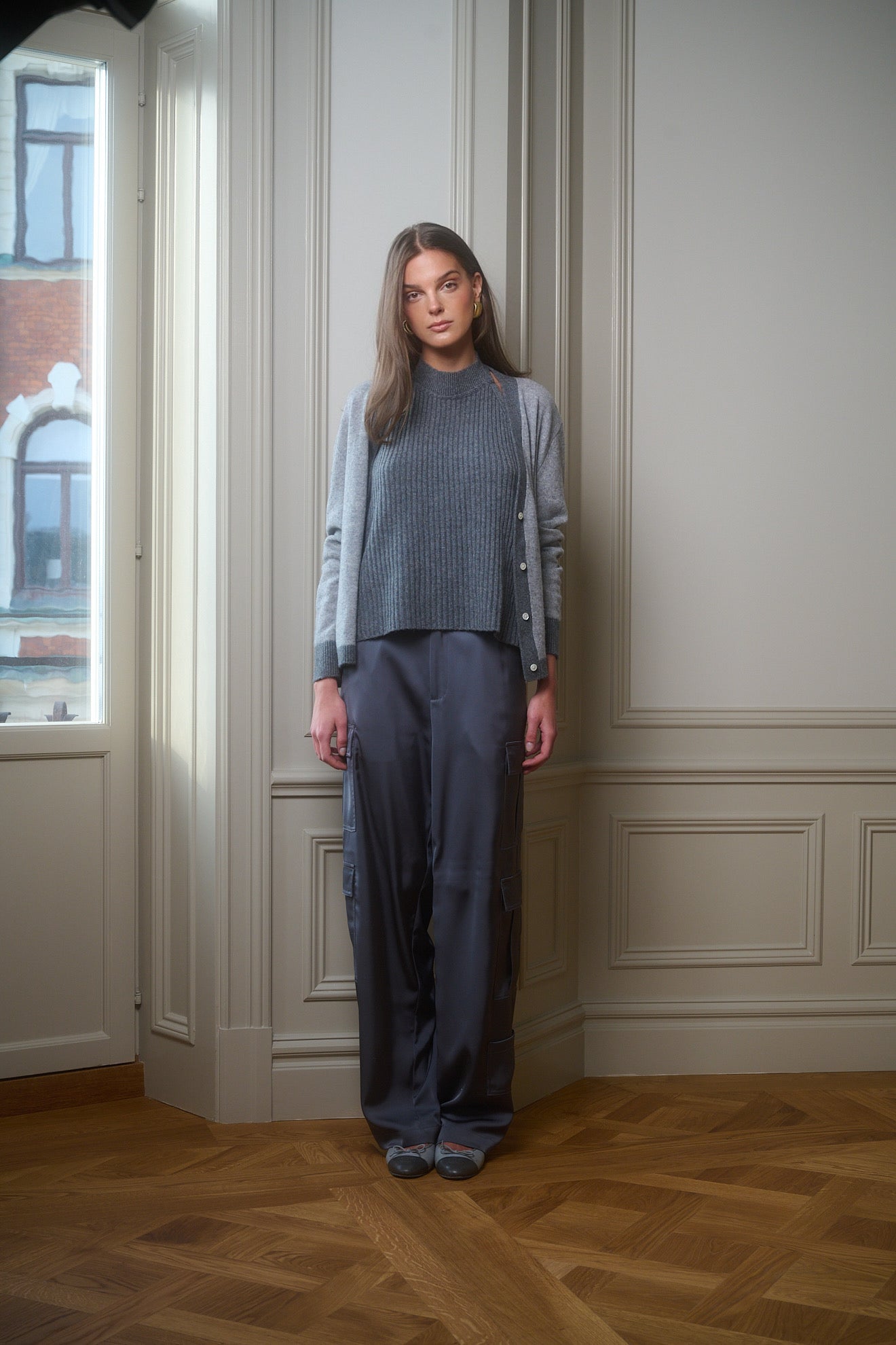 Shop Cloeys Cashmere Halterneck Grey