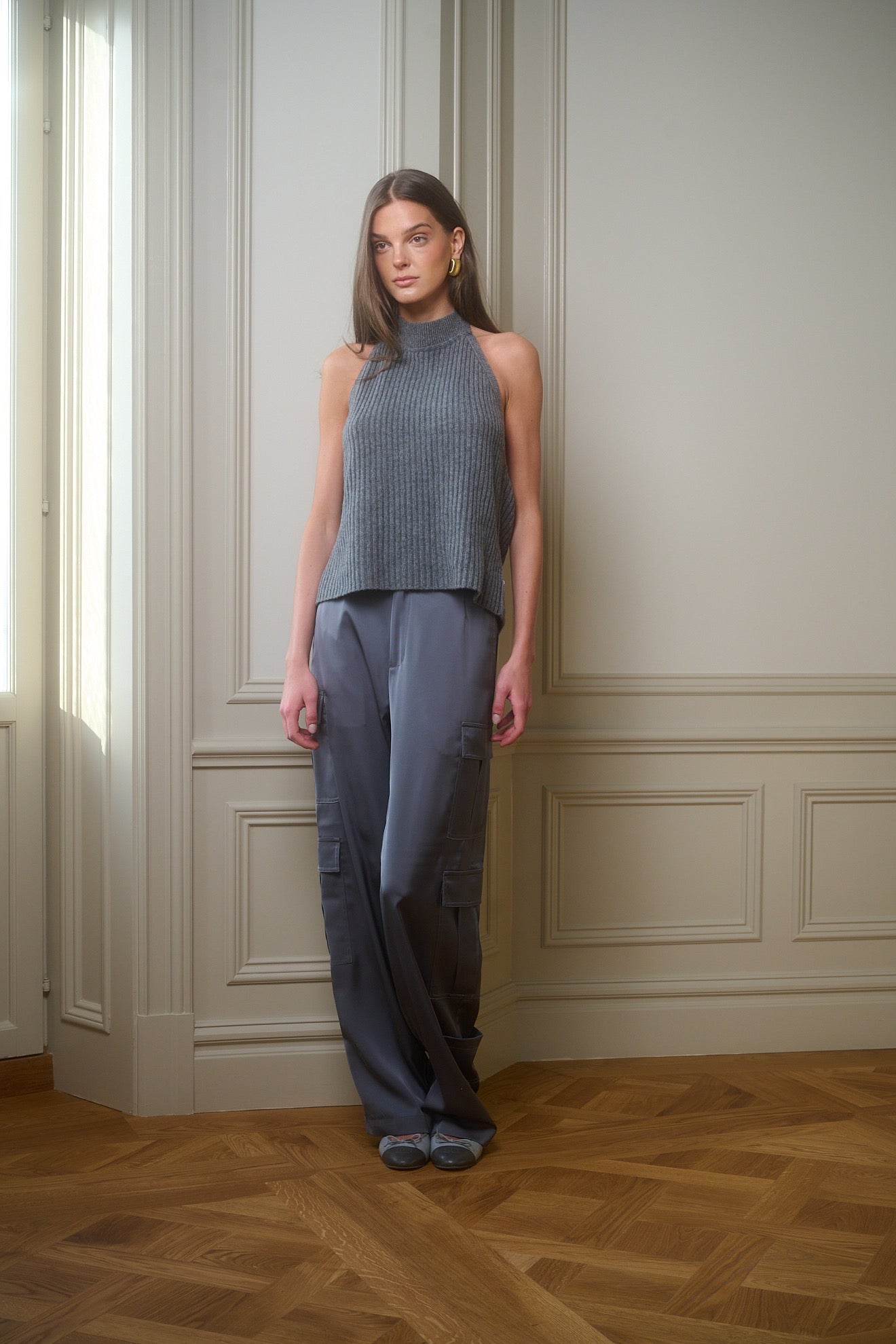 Shop Cloeys Cashmere Halterneck Grey