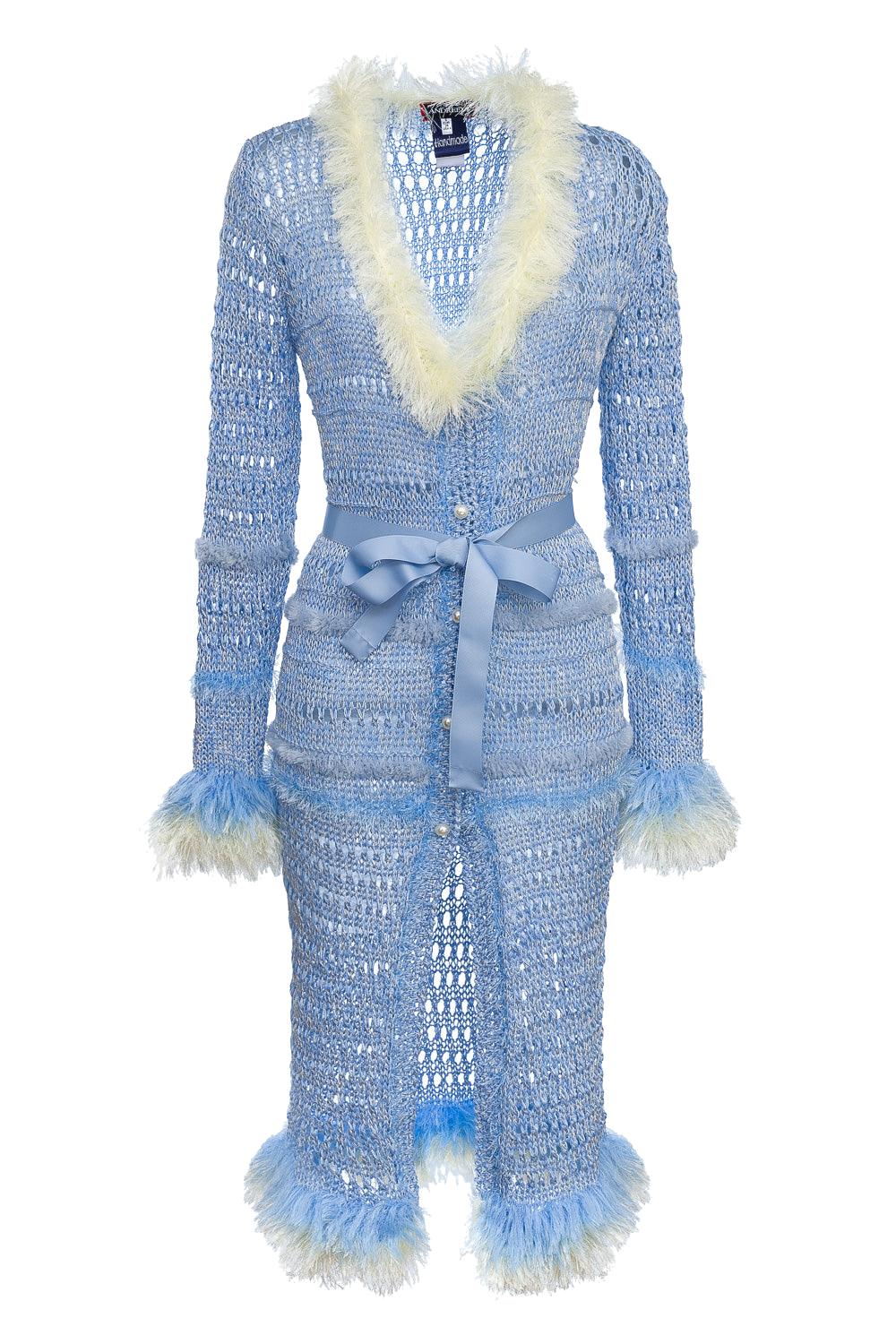 Shop Andreeva Baby Blue Rose Handmade Knit Dress