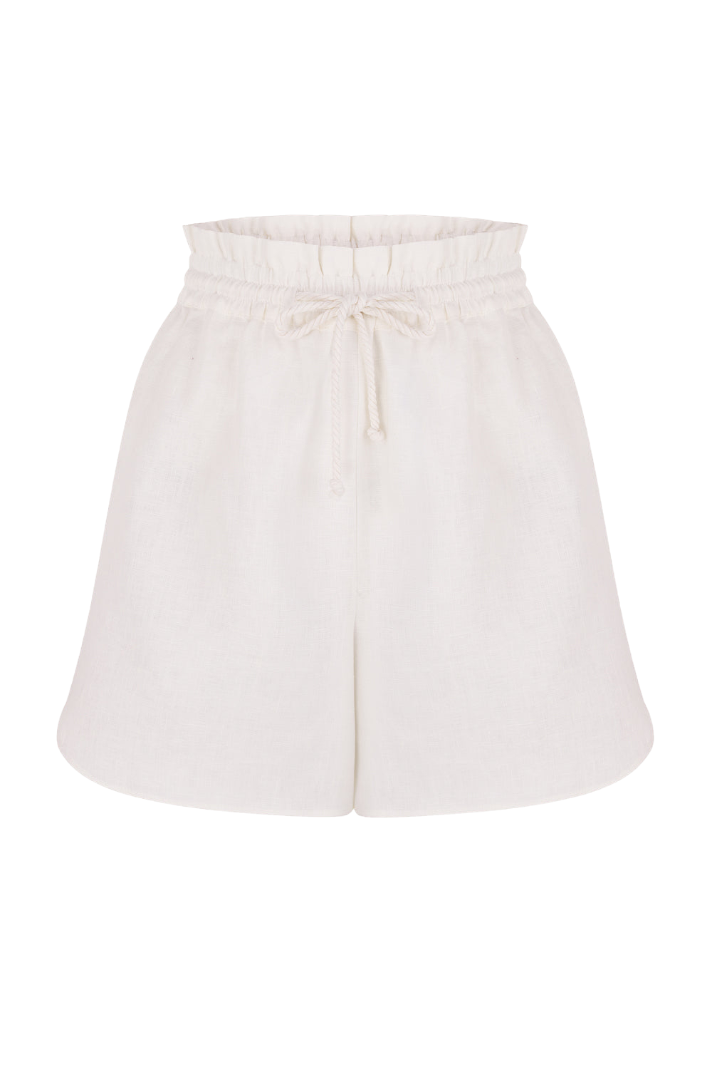 Total White Linen Shorts In White