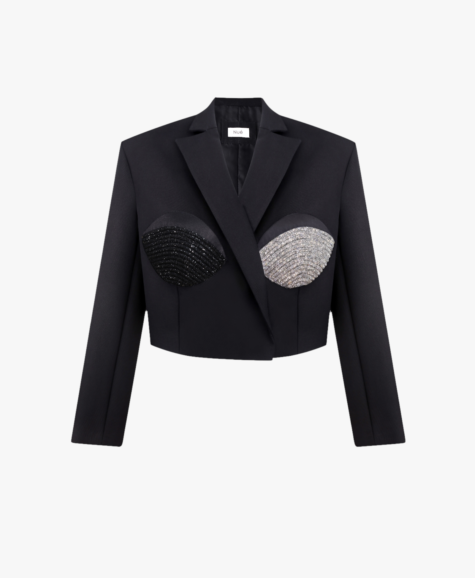 CROPPED OVERSIZED SPIRAL BLAZER in Black made by NUÉ