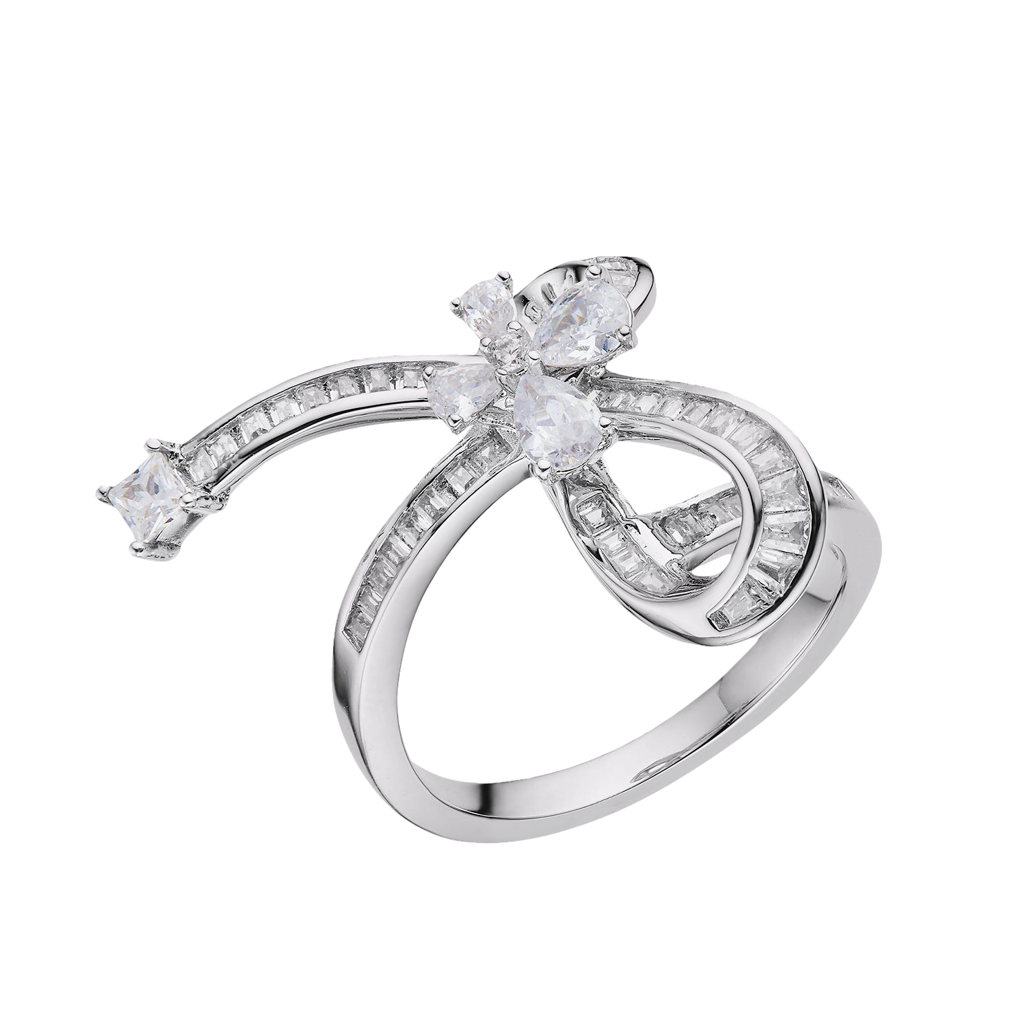 Nana Jacqueline Ashley Butterfly Ring In White