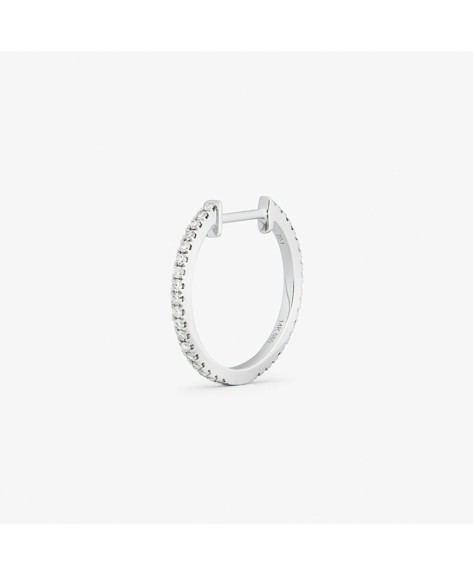 HOOP BLACK/WHITE DIAMOND & WHITE GOLD - 16MM made by ENNUI